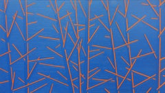 Trees 29 August 20:14 - Modern Minimalistic Landscape Oil Painting, Blue, Forest