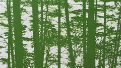 Trees 4 June 11:36, Contemporary Landscape Painting, Minimalistic, Forest View