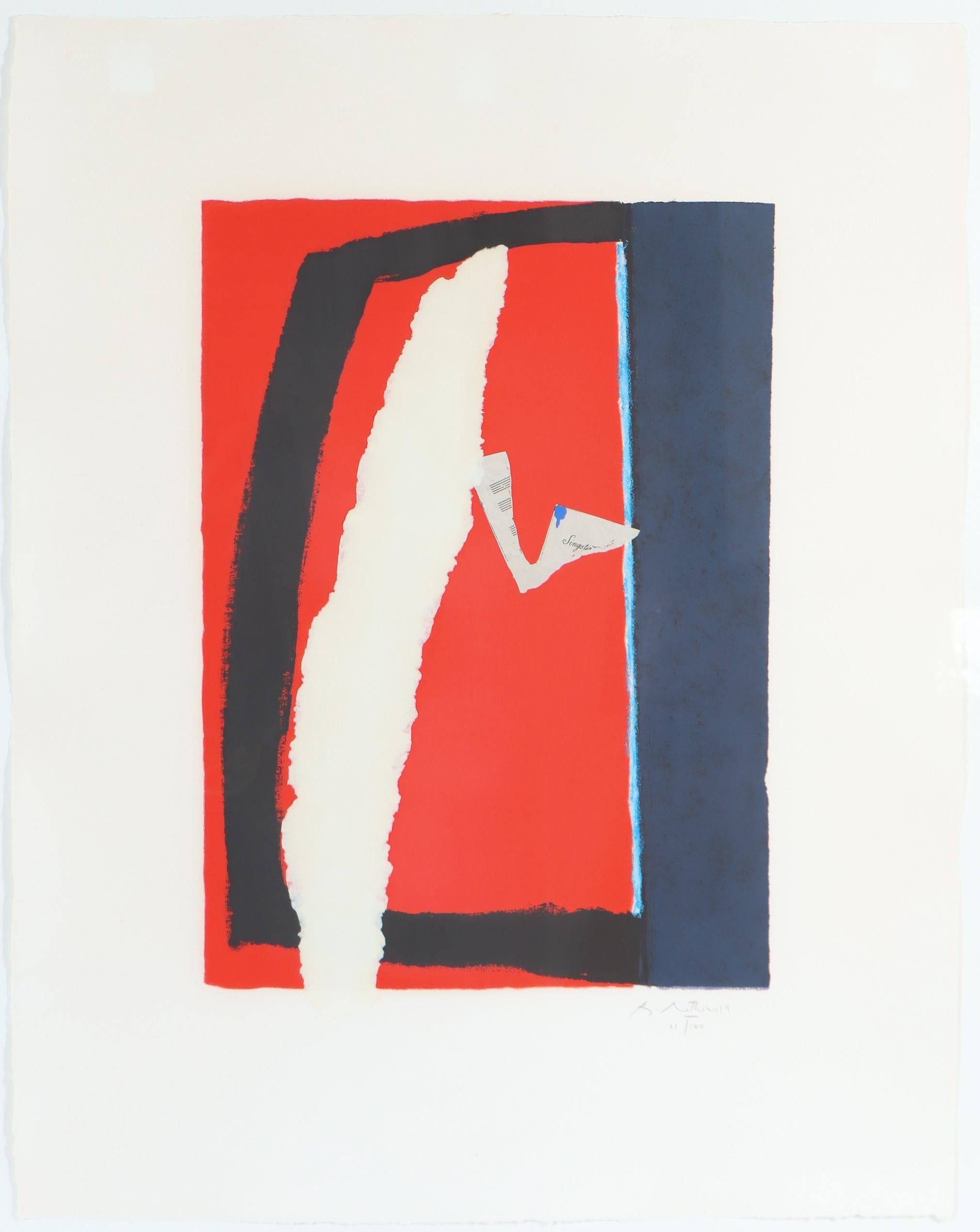 American Robert Motherwell '1915-1991' Amer, Litho/Collage For Sale