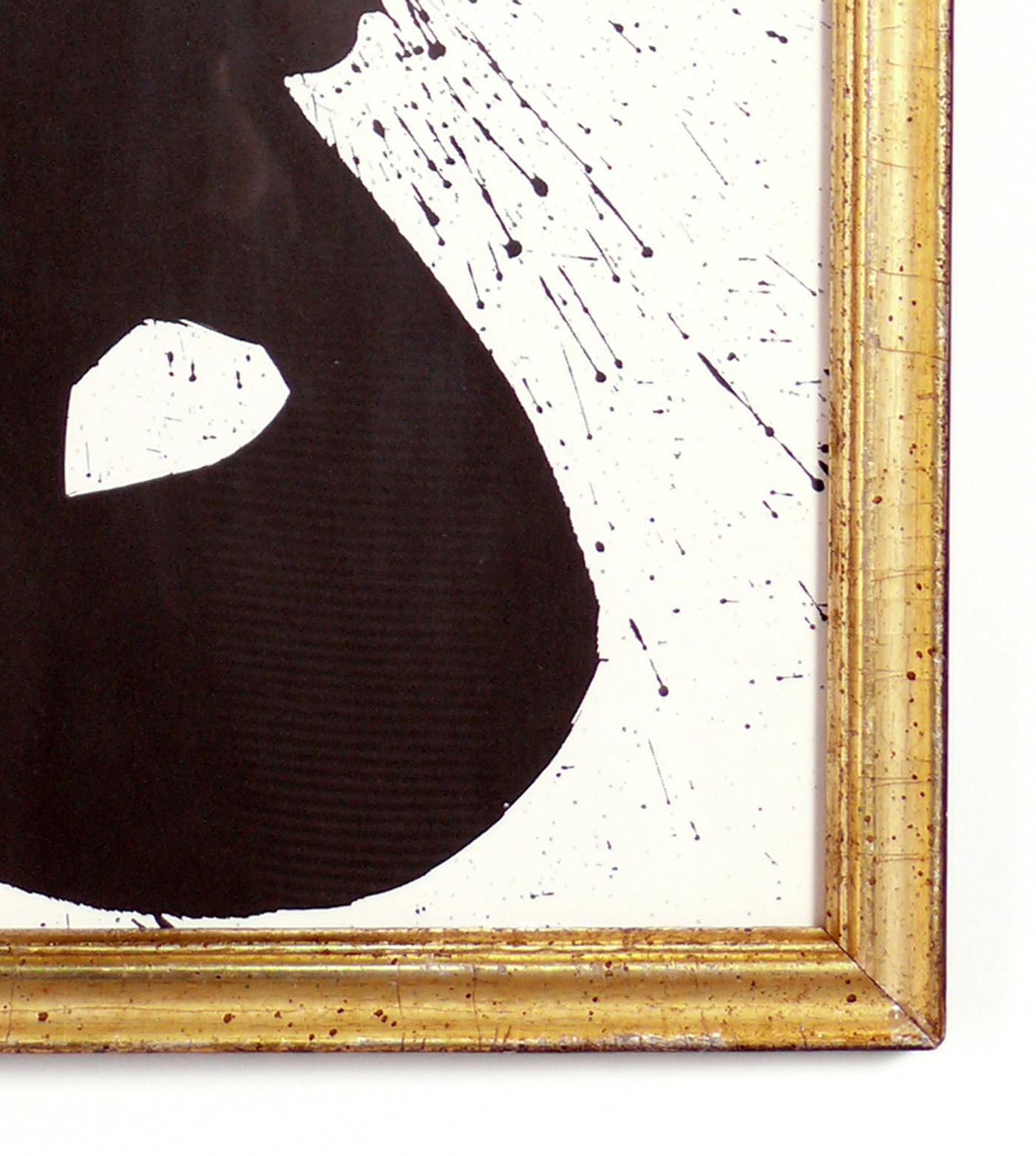 American Robert Motherwell Abstract Expressionist Print in 19th Century Gilt Frame For Sale