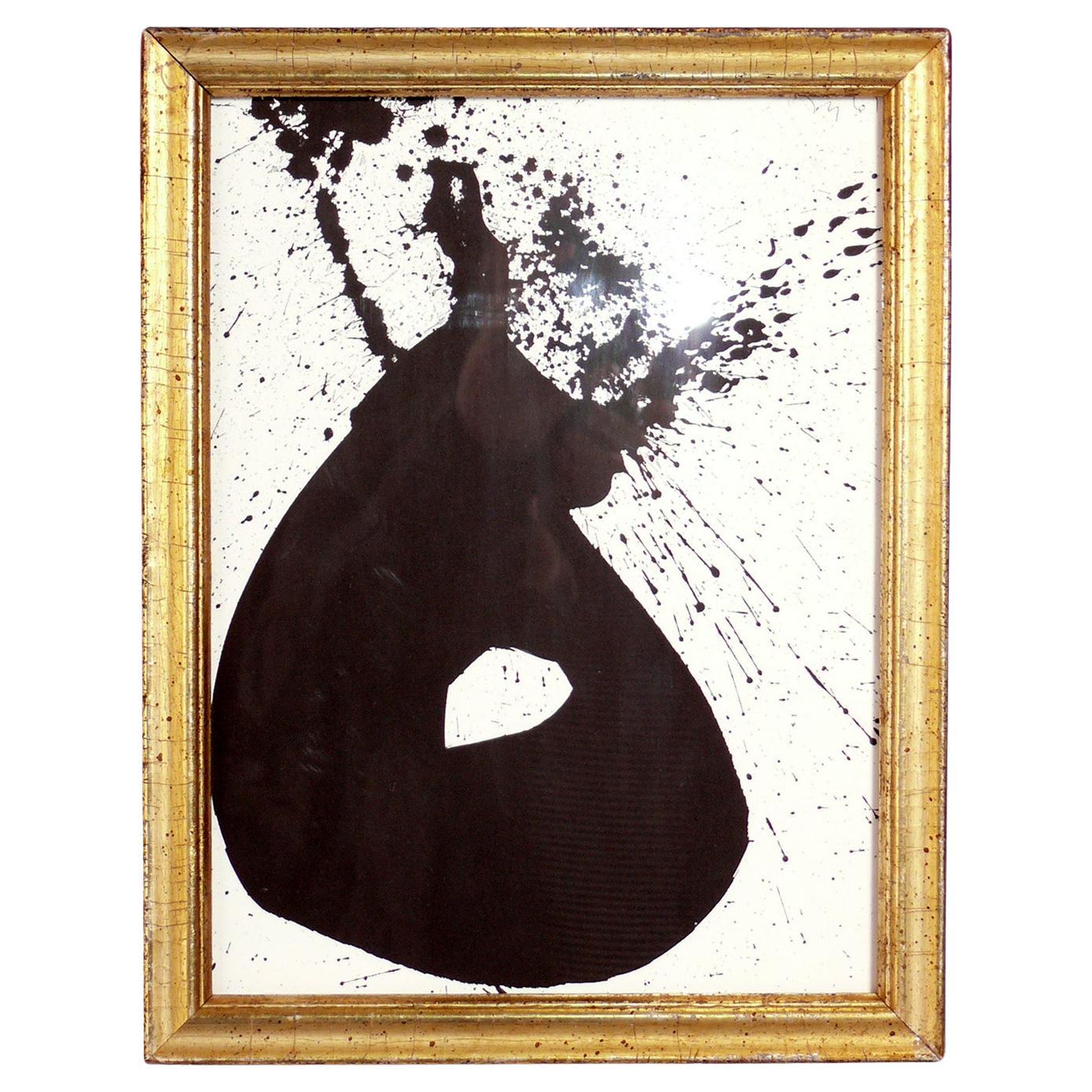 Robert Motherwell Abstract Expressionist Print in 19th Century Gilt Frame For Sale