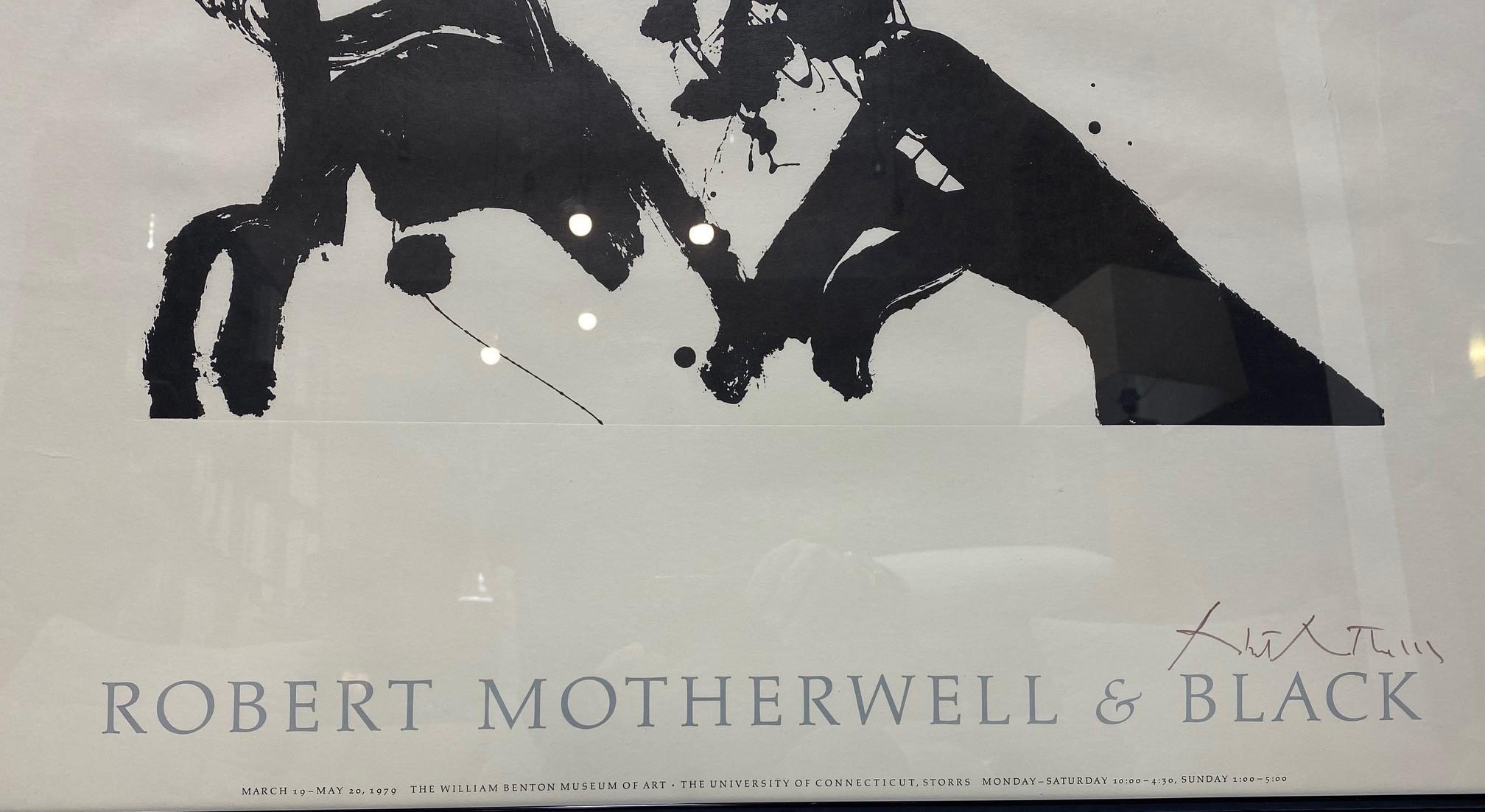 Robert Motherwell Hand Signed Exhibition & Black Lithograph Poster Dance I, 1979 For Sale 3