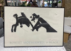 Robert Motherwell Hand Signed Exhibition & Black Lithograph Poster Dance I, 1979