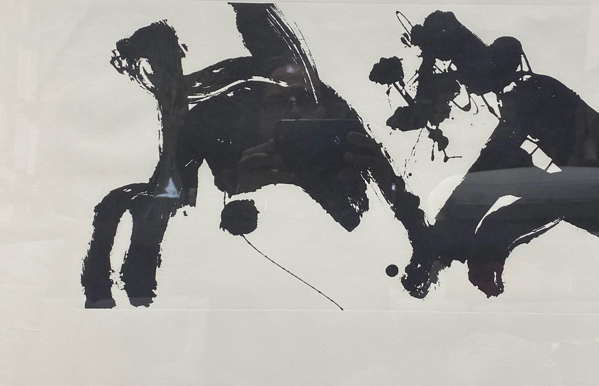 Américain Robert Motherwell Affiche signée de l'exposition et lithographie en noir Dance I, 1979 en vente