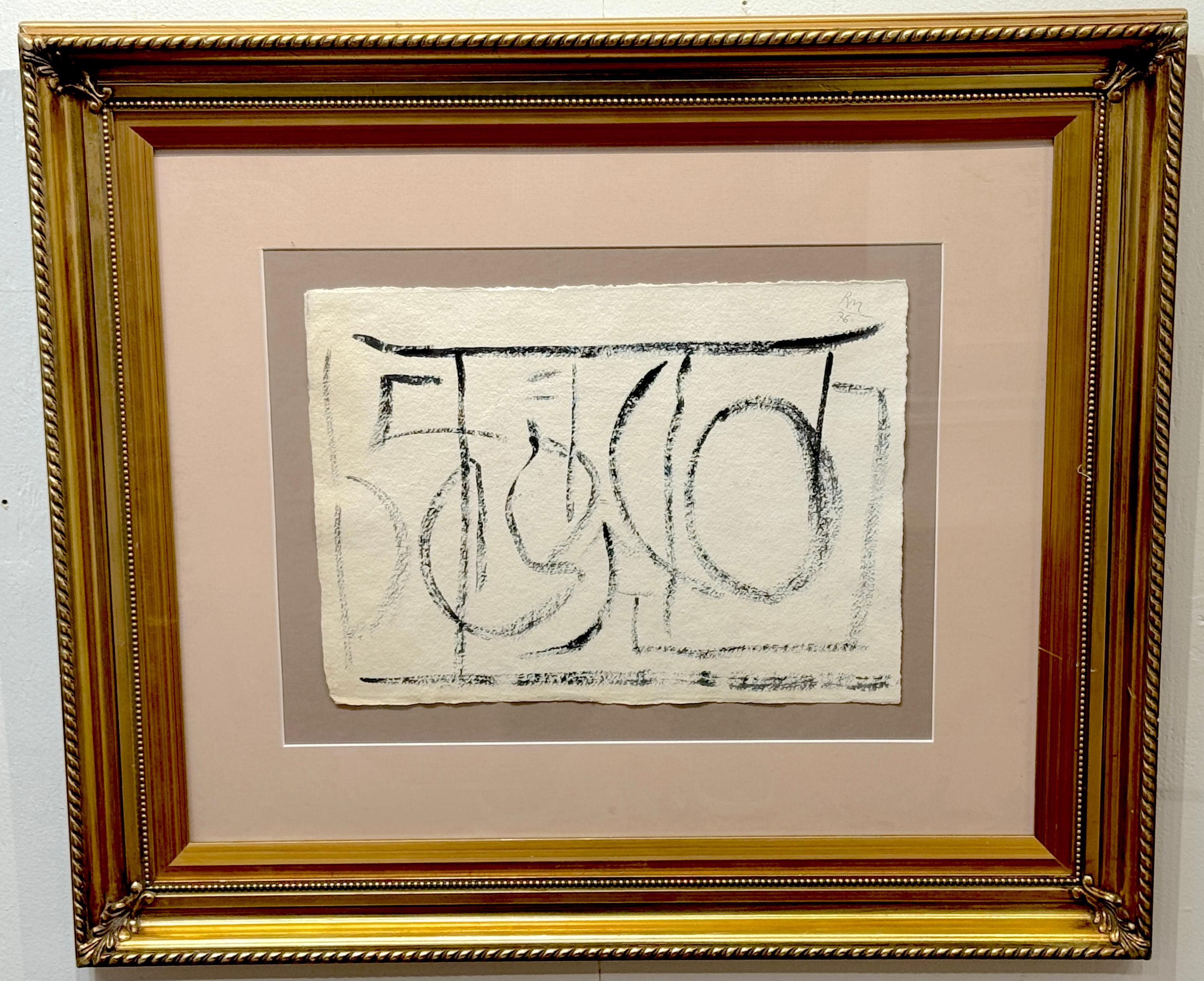 Robert Motherwell Tinte auf Papier, 1976 im Zustand „Gut“ im Angebot in West Palm Beach, FL