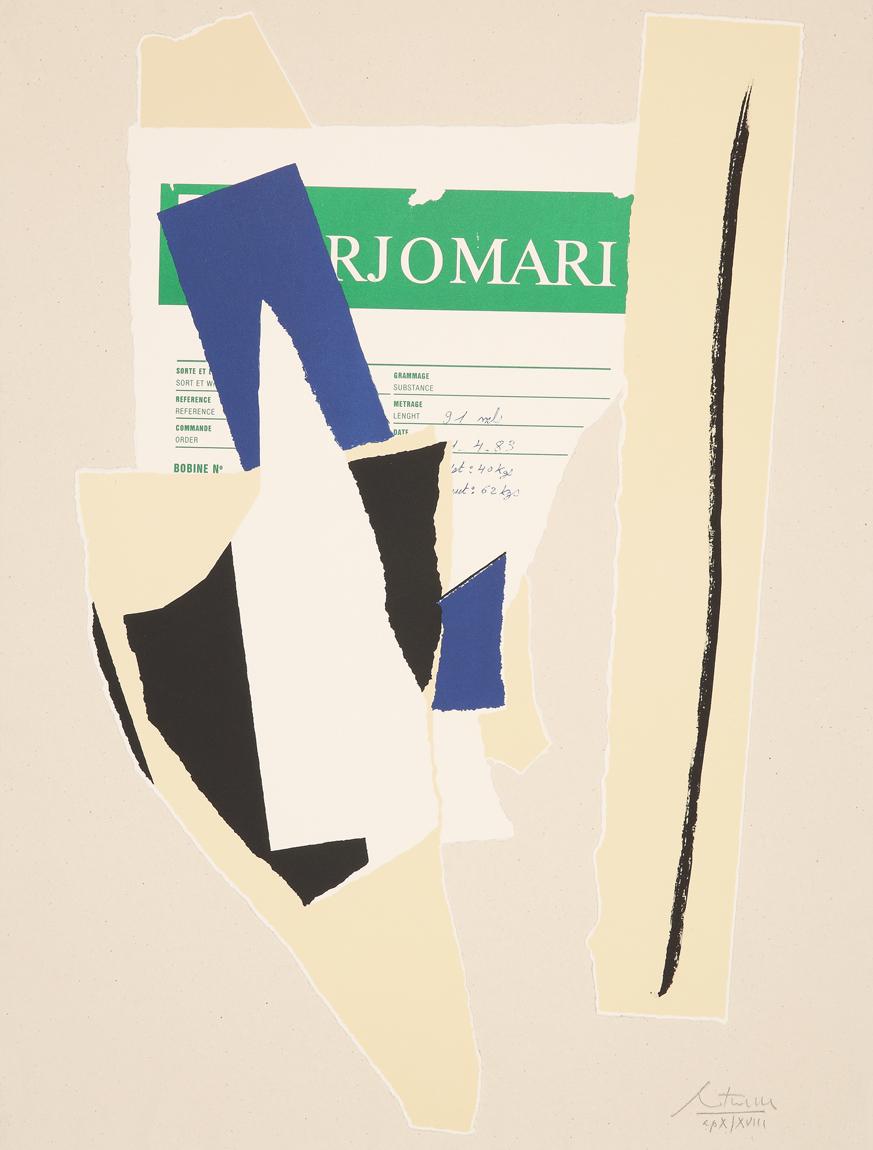 America - La France Variations IX - Modern, Expressionism, Collage, Lithograph