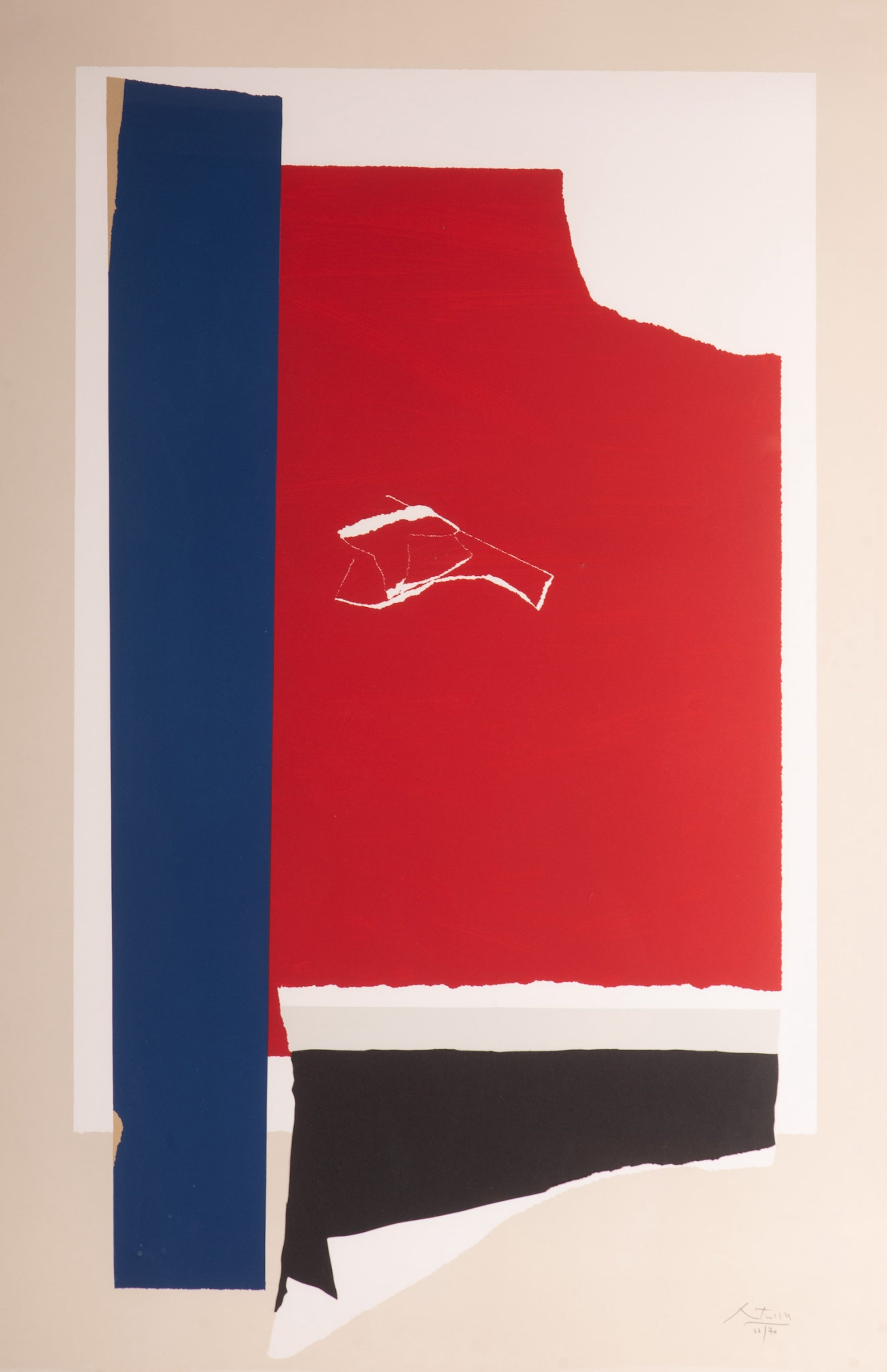 Robert Motherwell On the Wing 1984, Lithograph, Embossing
Collage ed. 32/70