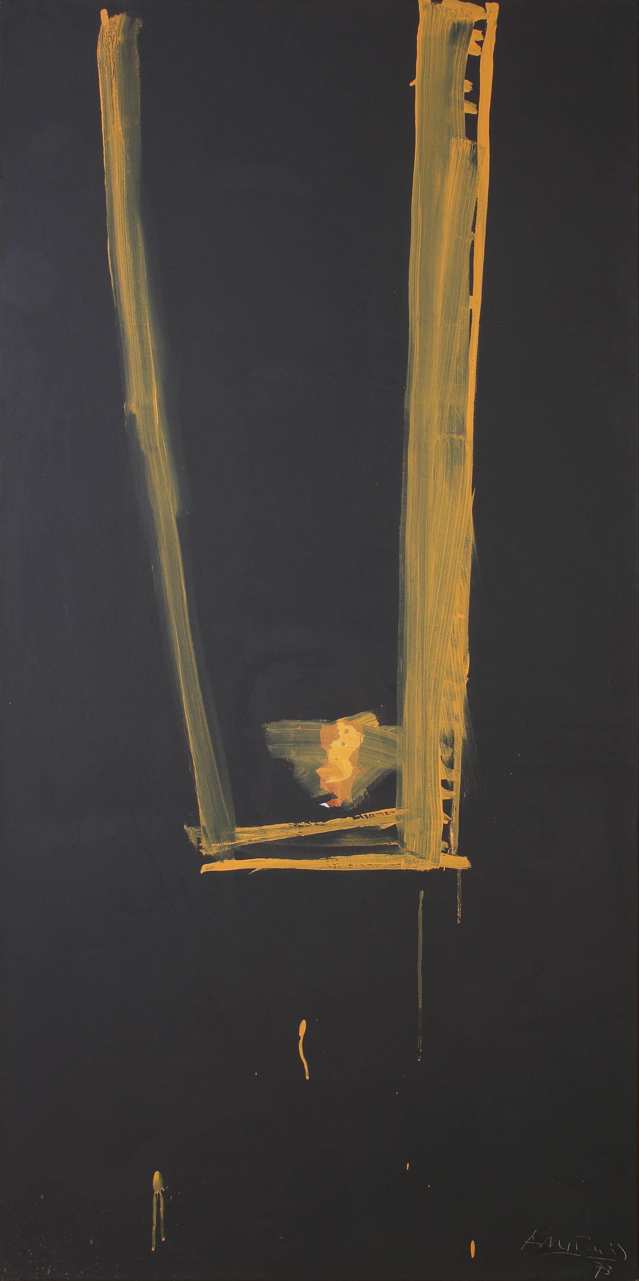 Robert Motherwell Abstract Painting - Black Open