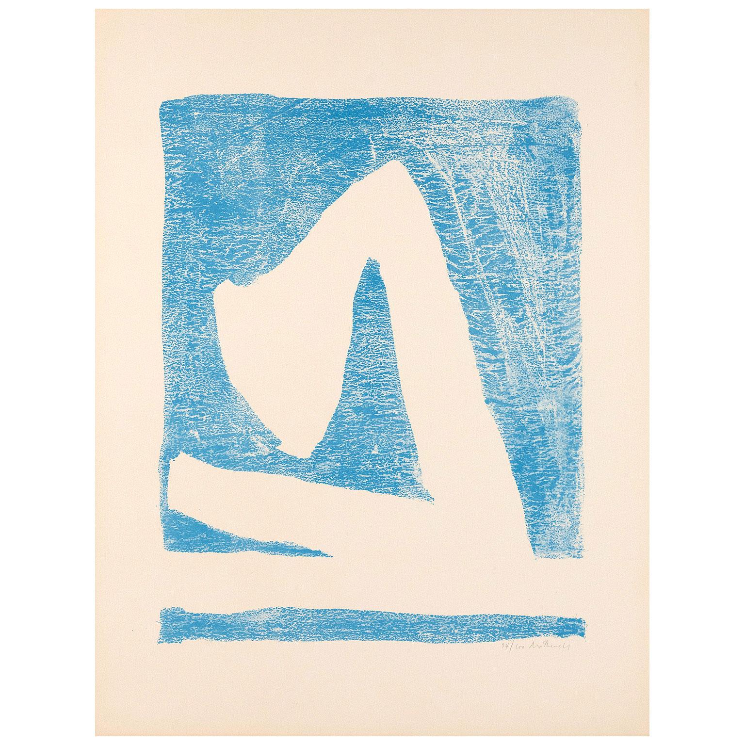 Abstract Painting di Robert Motherwell - Estate in Italia (Blu)