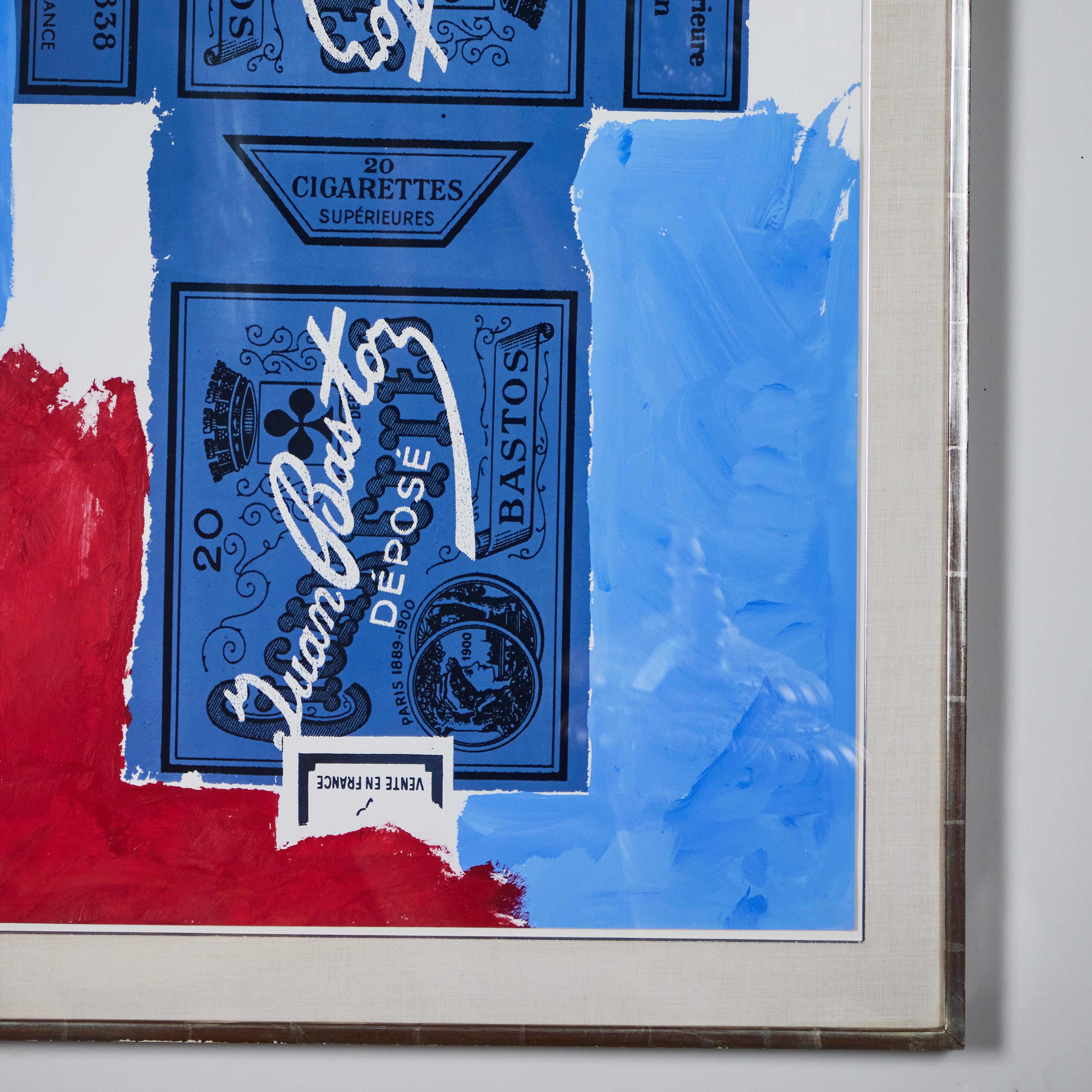 Encadrée, frappe unique avec un important coloriage à la main à la peinture acrylique sur lithographie imprimée en 2 couleurs sur papier de l'artiste américain Robert Motherwell (1915-1991).  Signé dans le coin supérieur gauche et daté du 15 mars