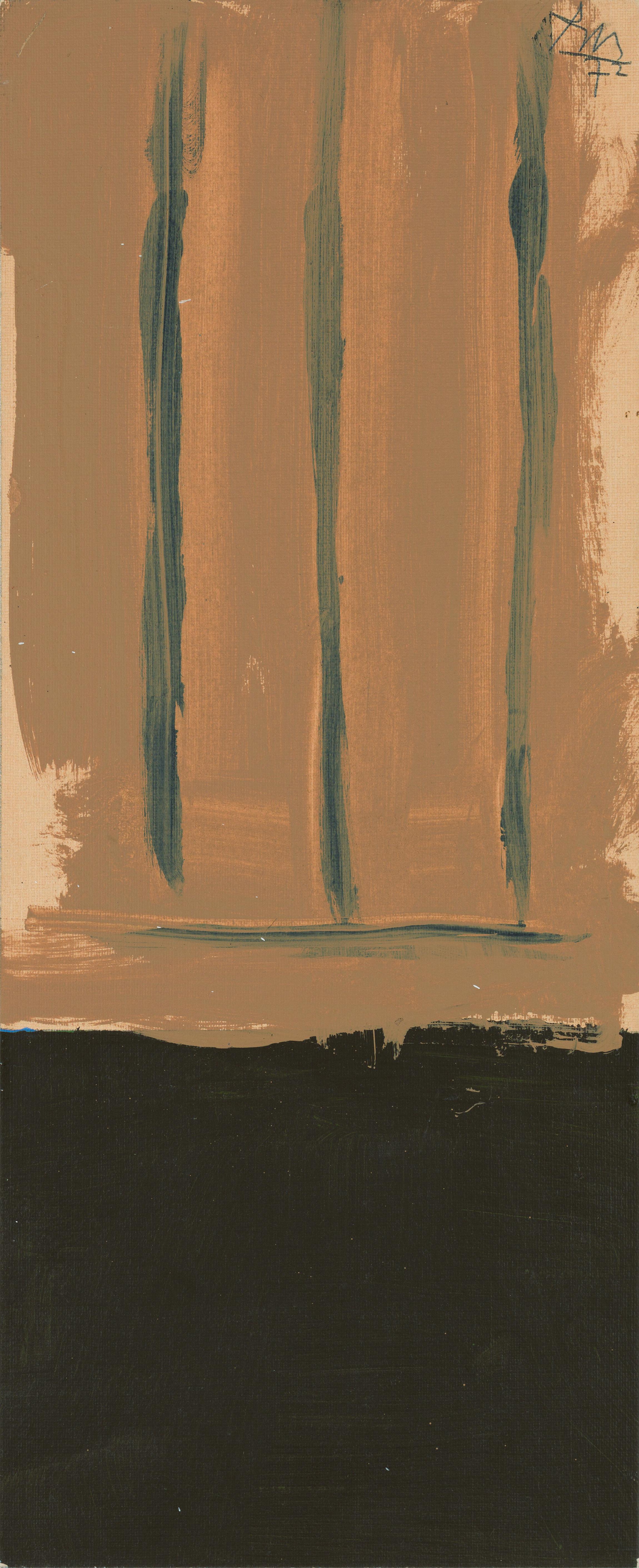 Abstract Painting Robert Motherwell - Sans titre (Ochre Open)