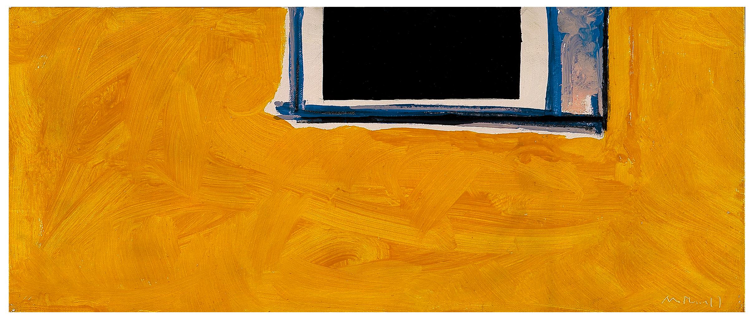 Robert Motherwell Abstract Painting - Untitled (Open in Yellow, Black and Blue)
