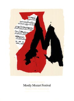 1991 After Robert Motherwell 'Mostly Mozart Festival' Expressionism Red USA