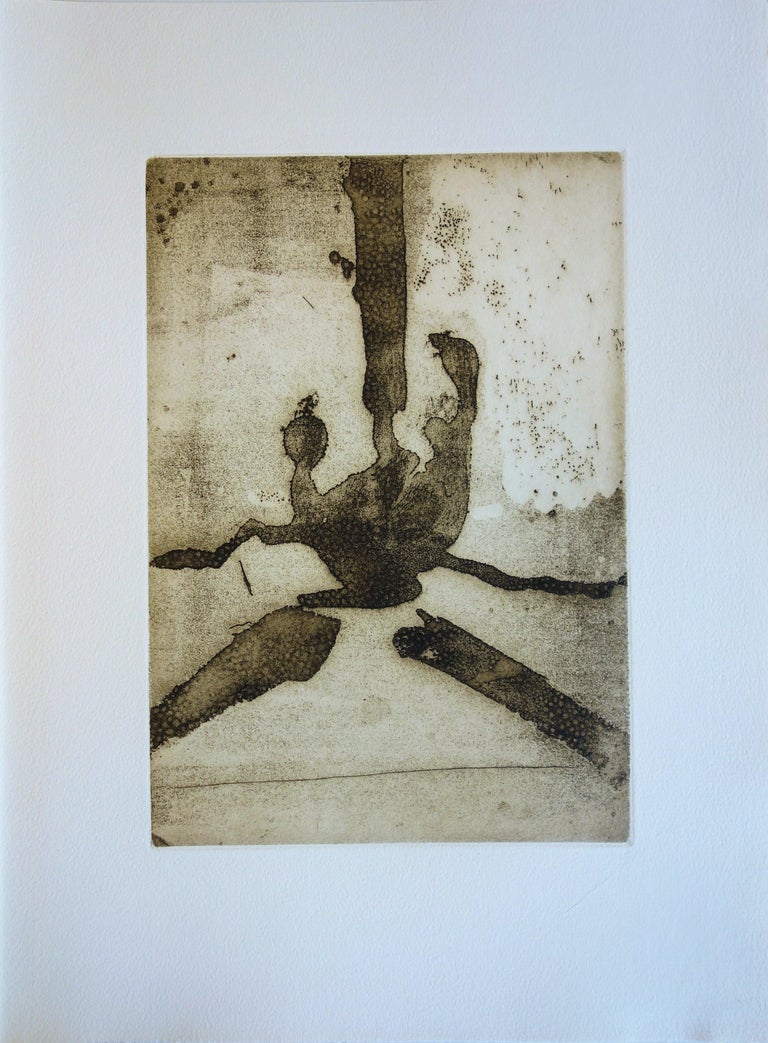 Abstract Composition Original Color Etching And Aquatint 1967