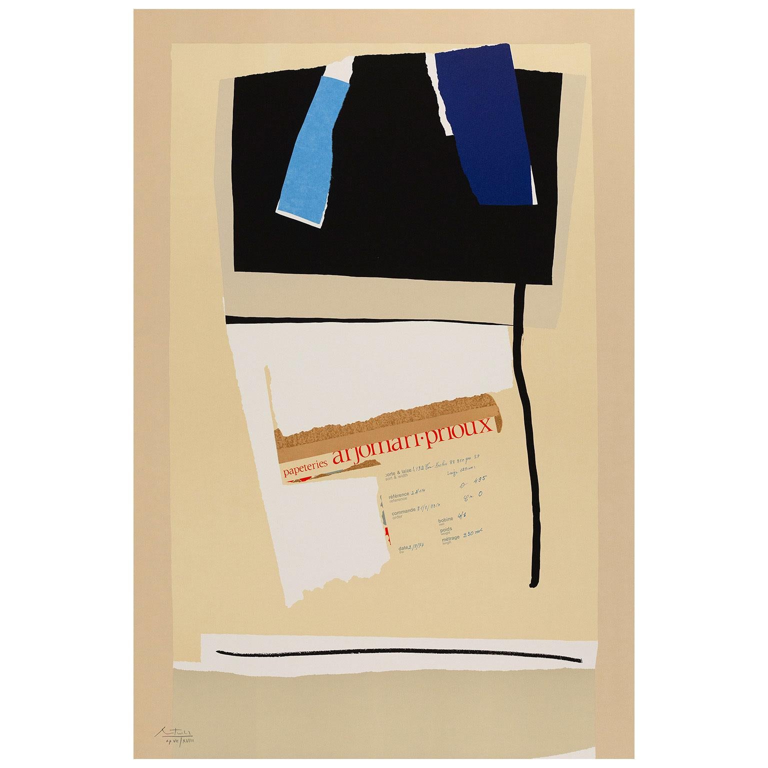 Abstract Print Robert Motherwell - Variations VI Amérique-La France