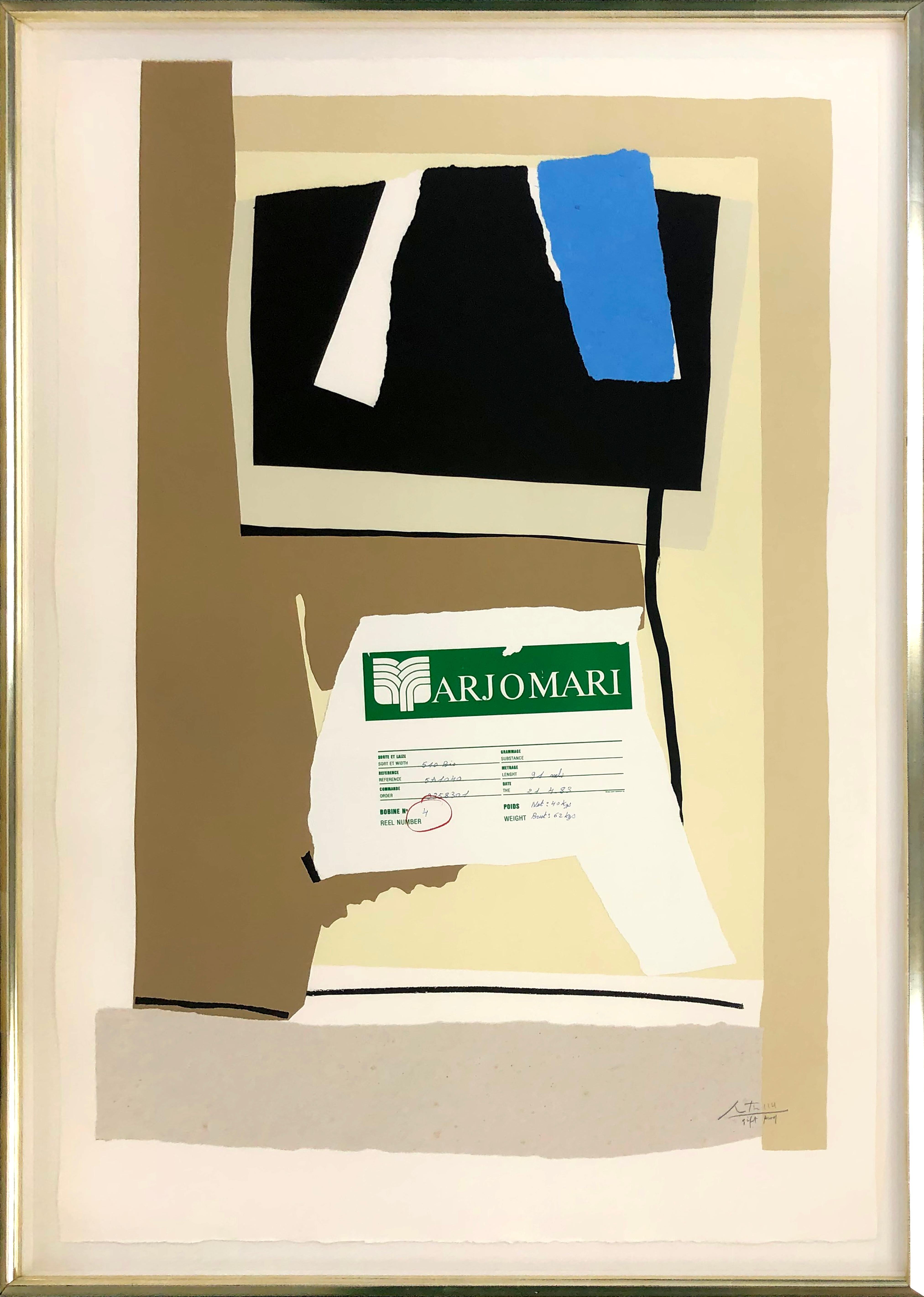 Abstract Print di Robert Motherwell - America-La Francia Variazioni VII (litografia grande firmata a mano)