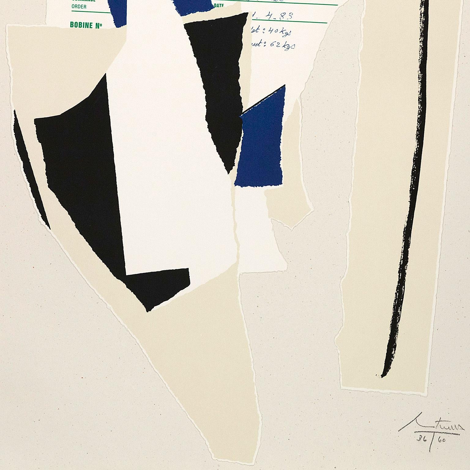 America La-France Variations IX - Beige Abstract Print by Robert Motherwell