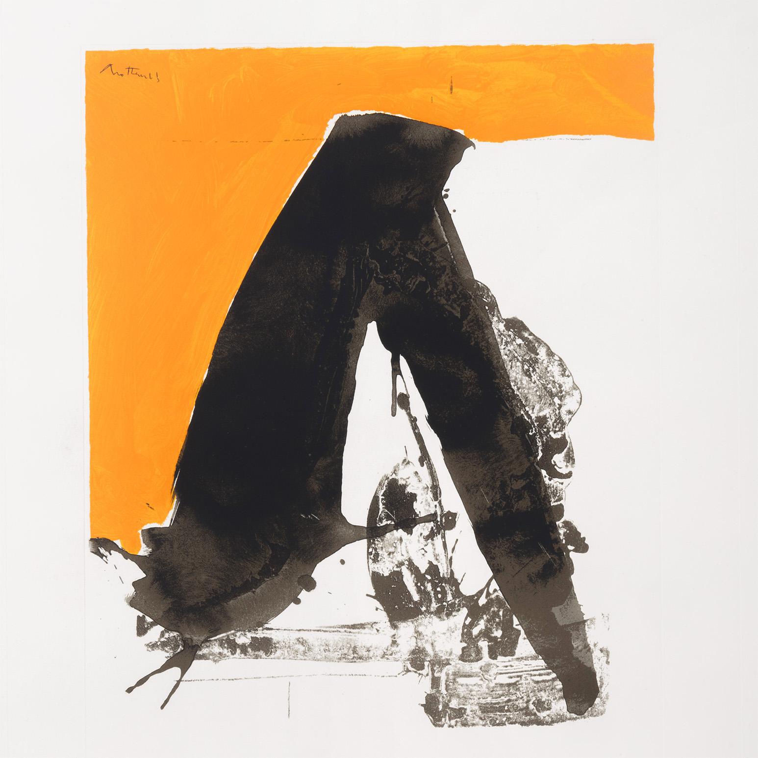 Basque Suite #12 - Gray Abstract Print by Robert Motherwell