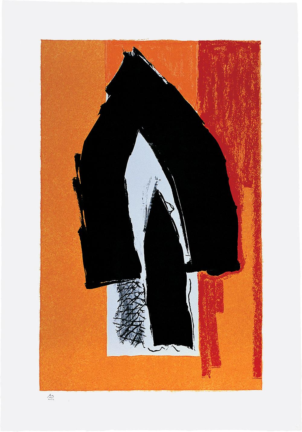 Robert Motherwell Abstract Print – Schwarze Kathedrale