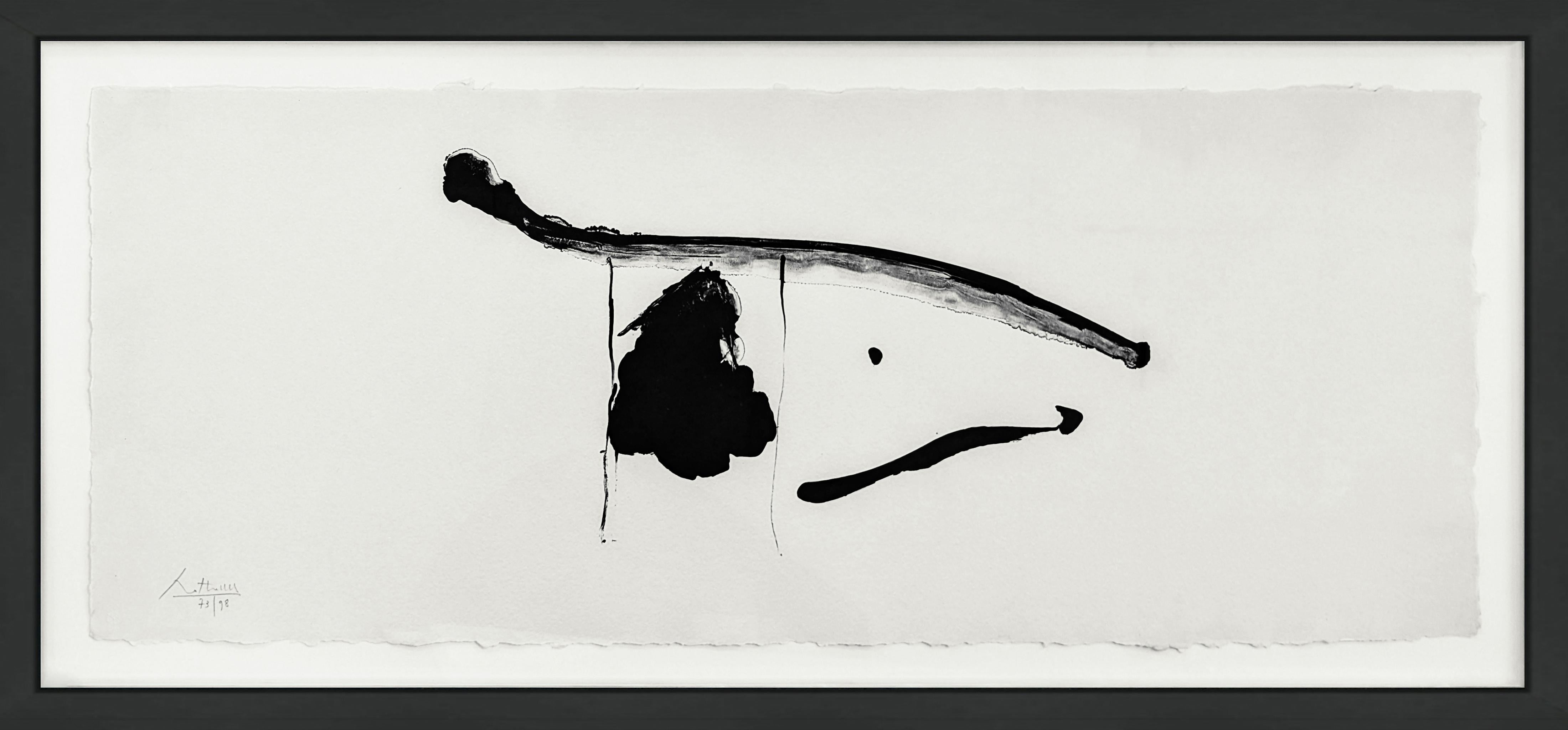 Figurative Print Robert Motherwell - « Black Concentrated » (de la collection « El Negro »), grande lithographie signée à la main