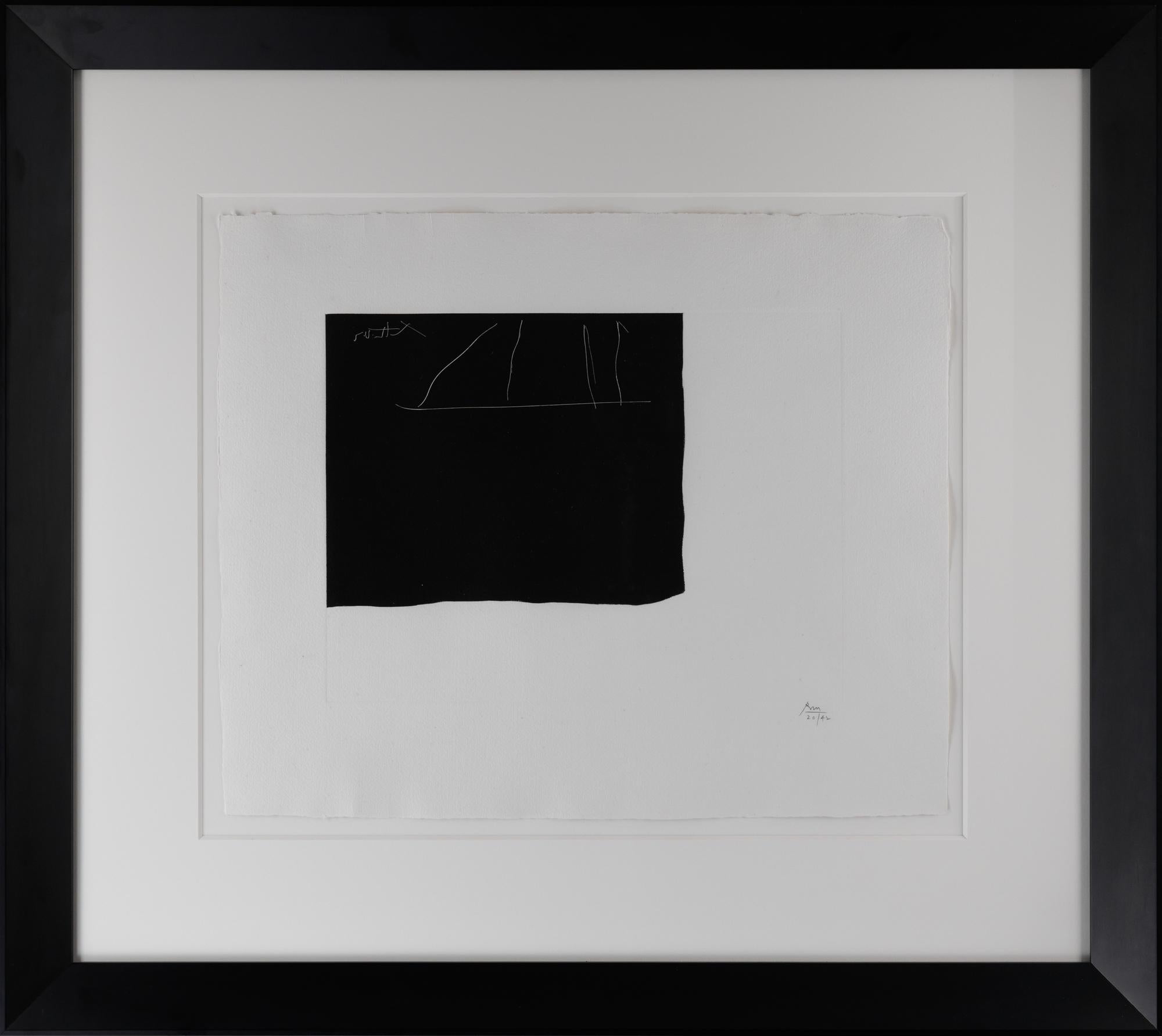 Robert Motherwell Abstract Print - Black Flag CR 304