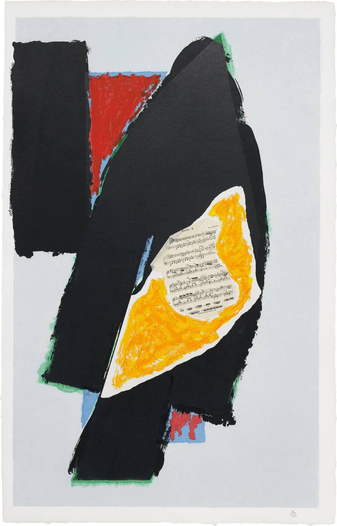 Robert Motherwell Abstract Print - Black for Mozart