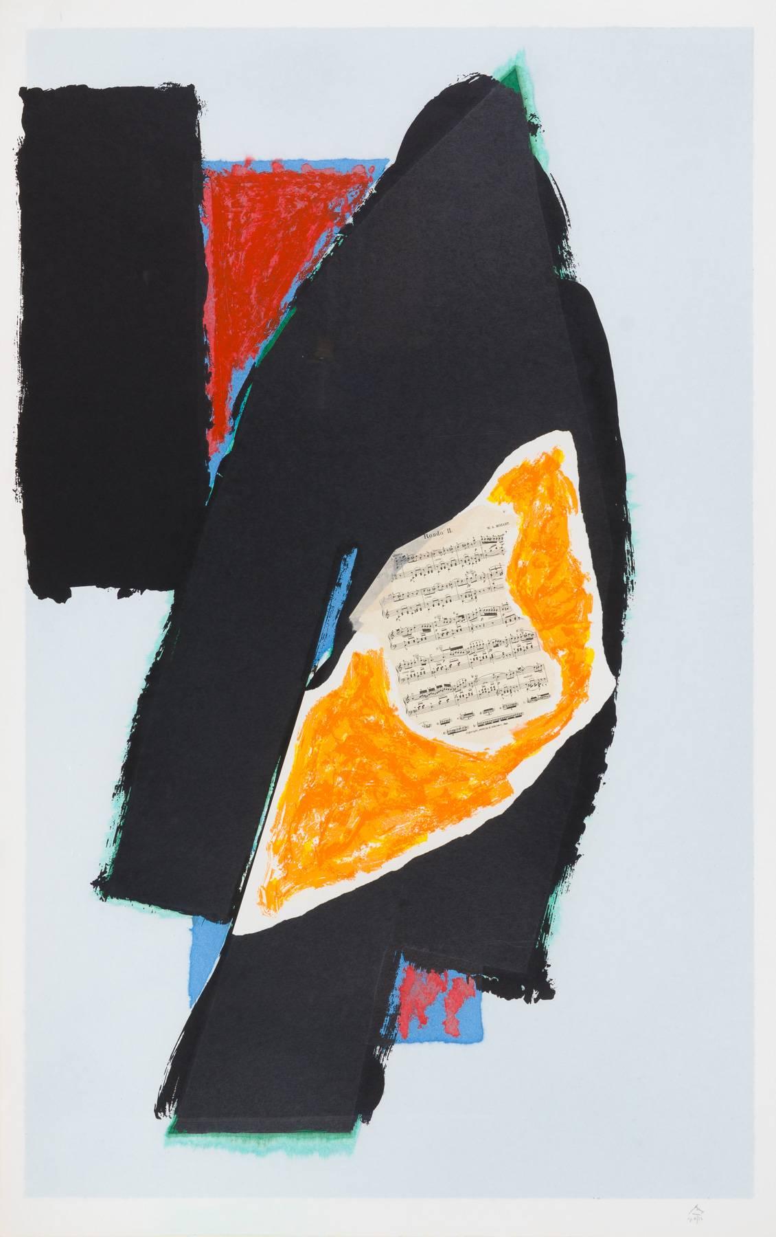 Robert Motherwell Abstract Print - Black for Mozart