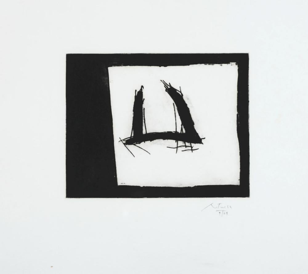 Robert Motherwell Abstract Print – Schwarz Offen