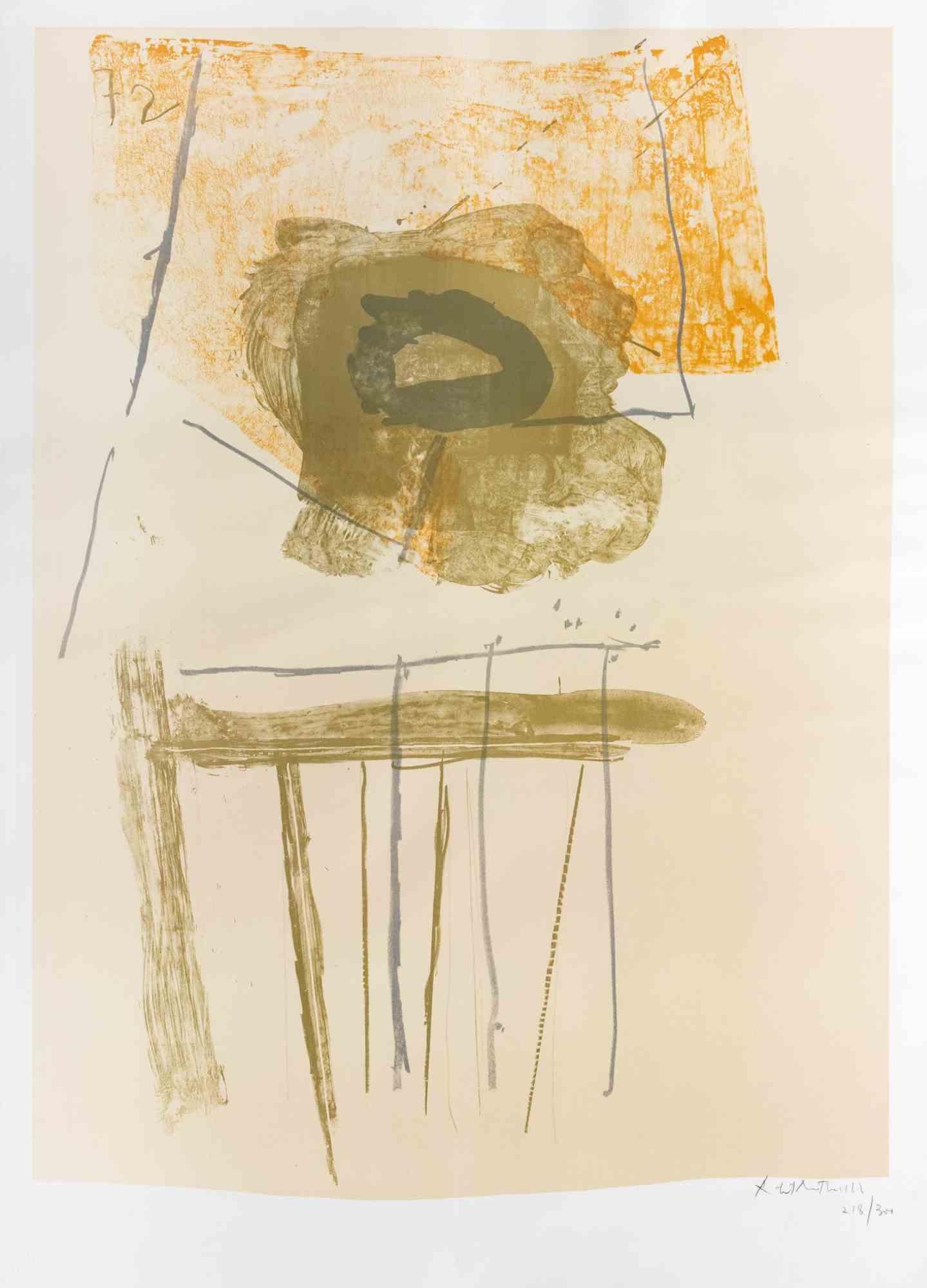 Chair is a colored lithograph on Velin realized by Robert Motherwell in 1972.

This artwork is hand-signed and numbered by the artist on the lower right. From an edition of 218/300 prints. 

Reference: Catalogue raisonné Engberg/Banach n.