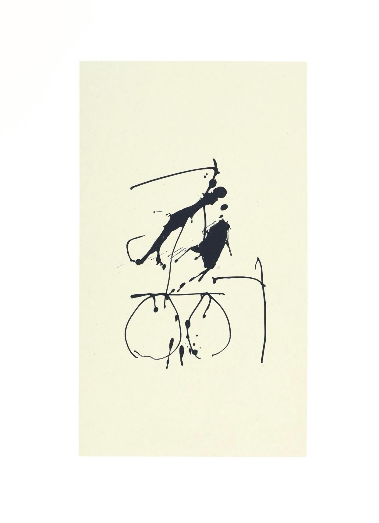 Composizione (Belknap 354-380; Engberg/Banach 415-441), Tre poesie - Abstract Print Bianco di Robert Motherwell