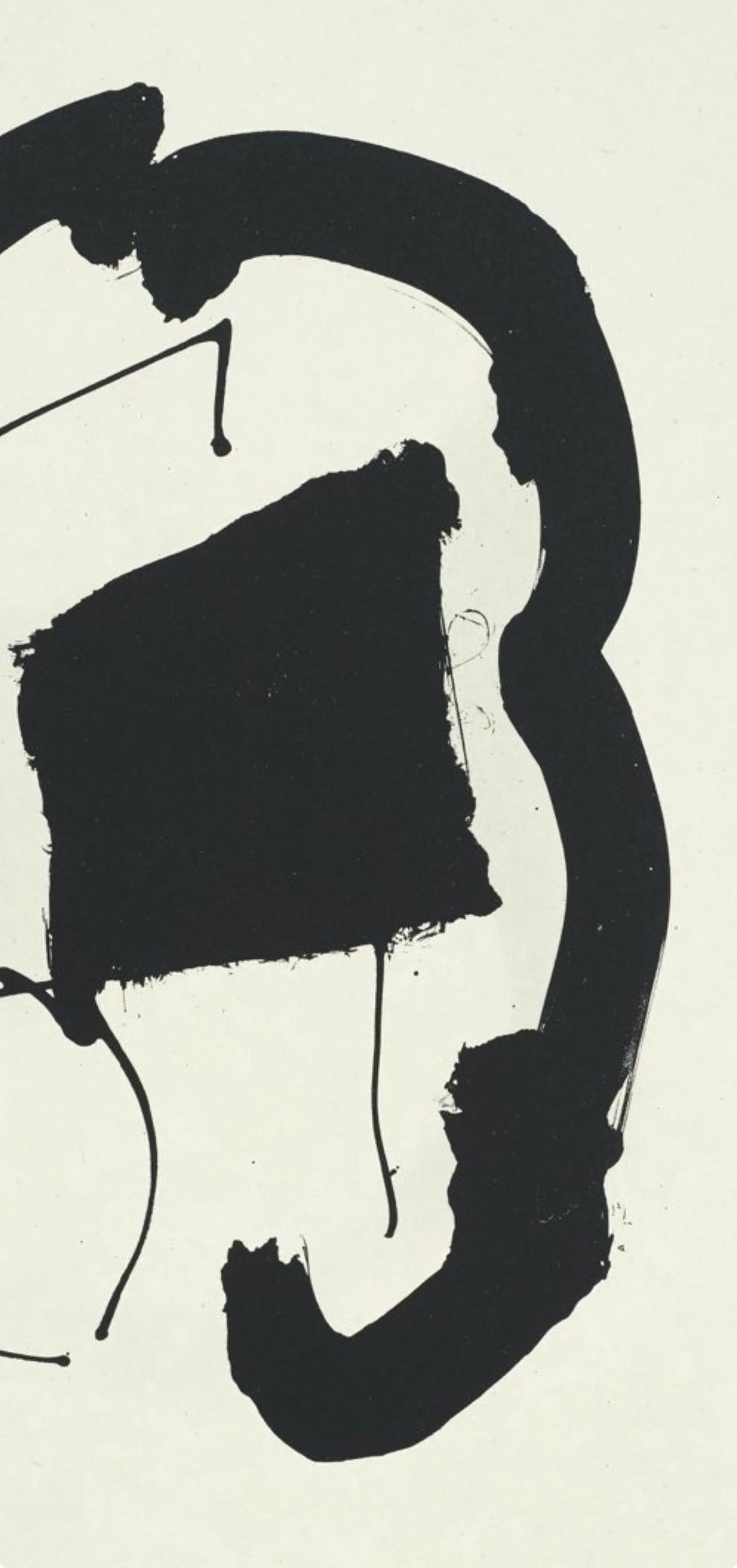 Composizione (Belknap 354-380; Engberg/Banach 415-441), Tre poesie - Abstract Print Bianco di Robert Motherwell