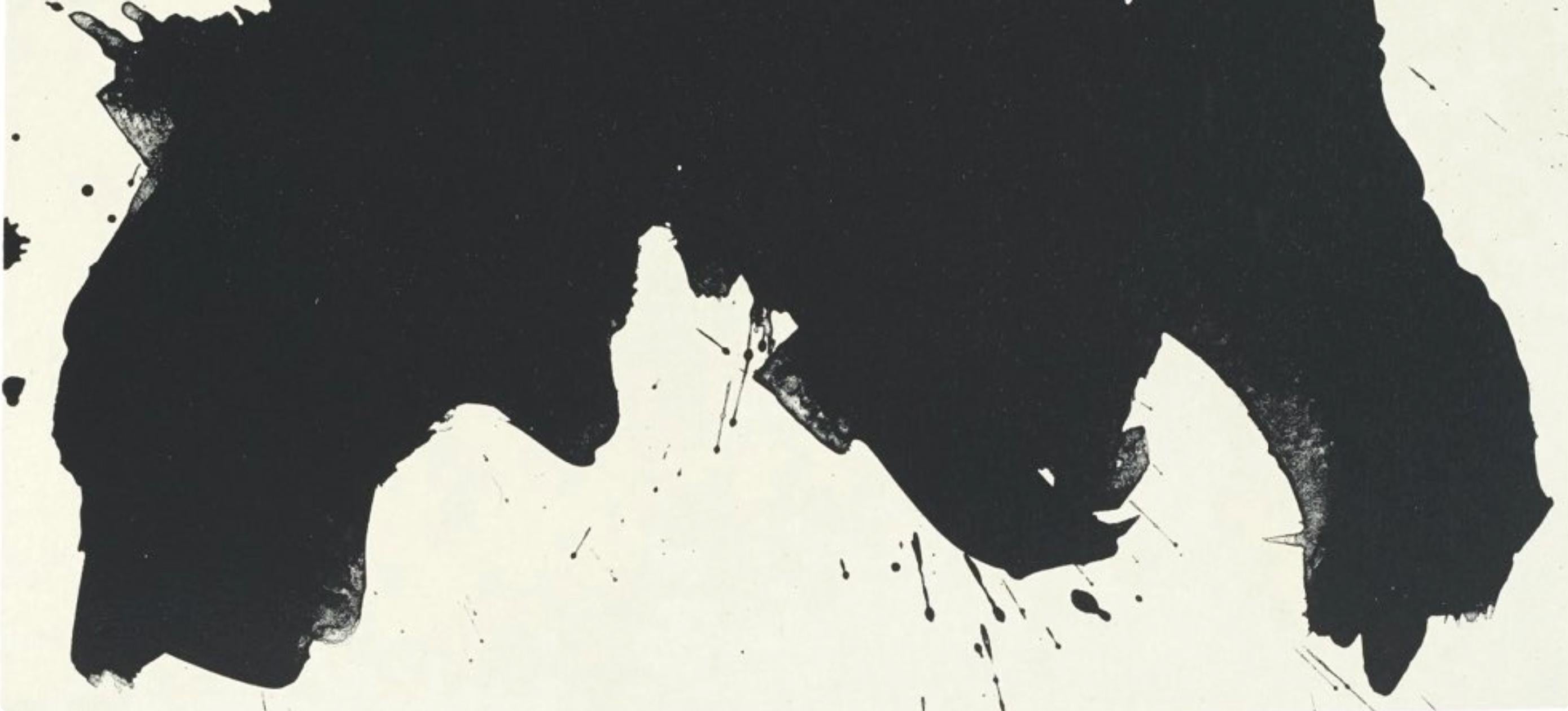 Composizione (Belknap 354-380; Engberg/Banach 415-441), Tre poesie - Abstract Print Bianco di Robert Motherwell