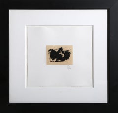 „Hollow Men Suite Nr. 4“, signierte abstrakte Radierung mit Aquatinta von Robert Motherwell