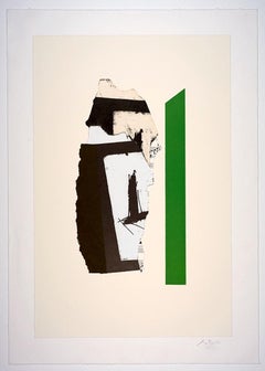 In White with Green Stripe, Robert Motherwell