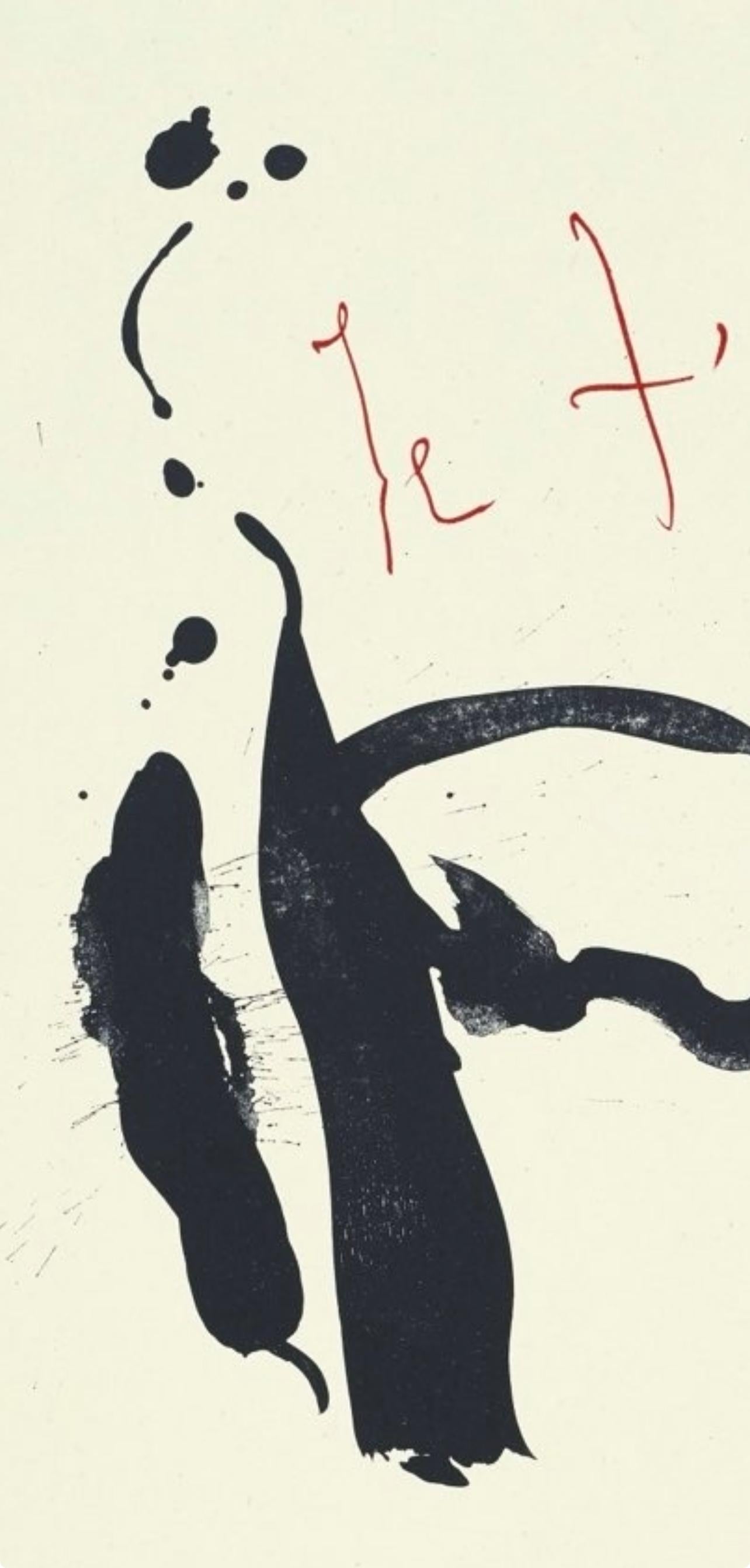 Je t'aime (Belknap 354-380; Engberg/Banach 415-441), Tre poesie - Print di Robert Motherwell