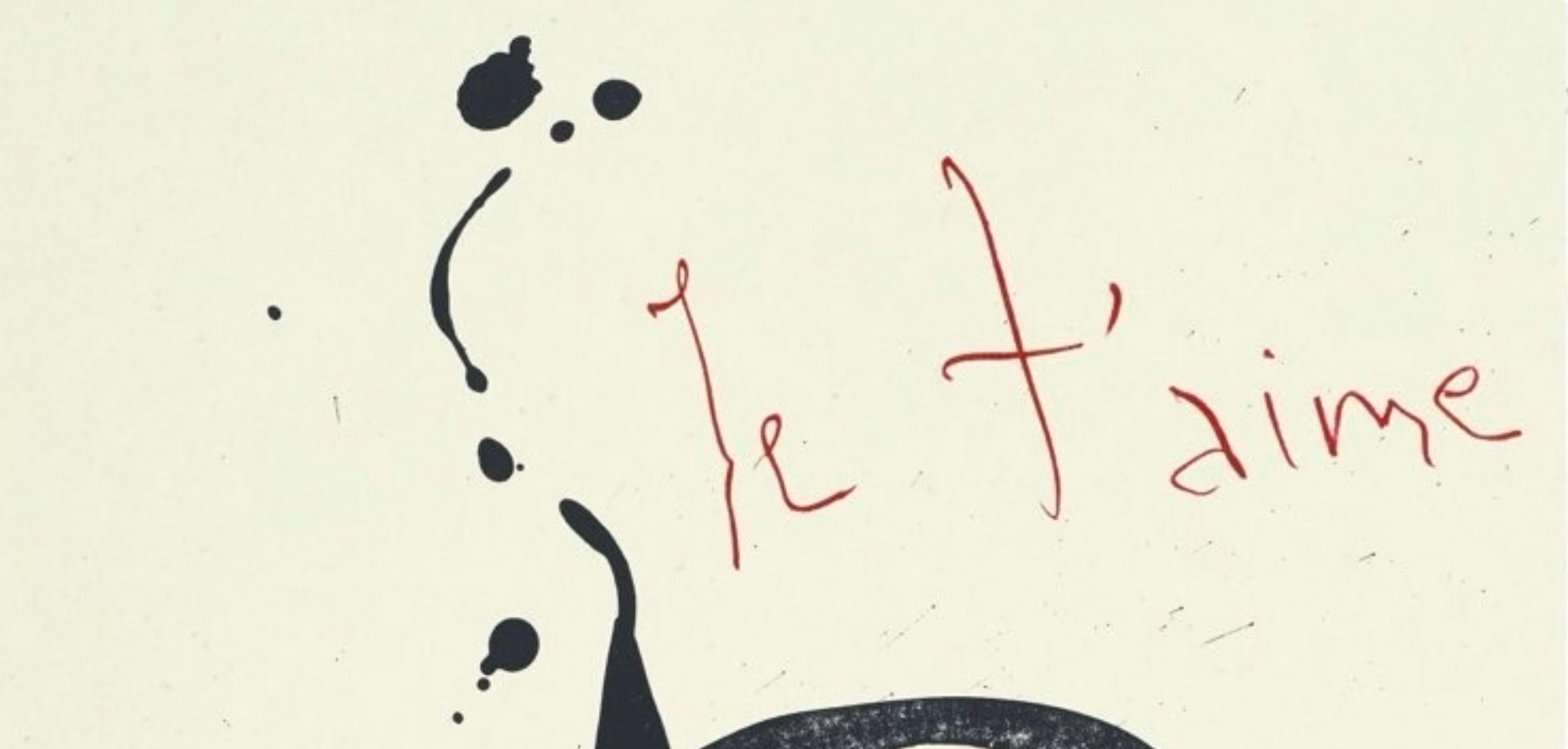 Je t'aime (Belknap 354-380; Engberg/Banach 415-441), Tre poesie - Print Espressionismo astratto di Robert Motherwell