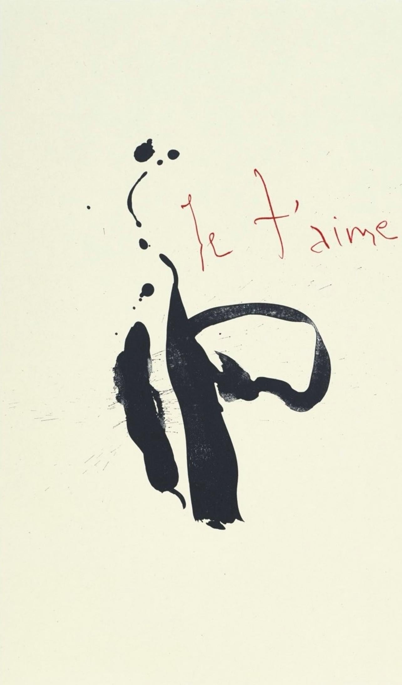 Abstract Print di Robert Motherwell - Je t'aime (Belknap 354-380; Engberg/Banach 415-441), Tre poesie