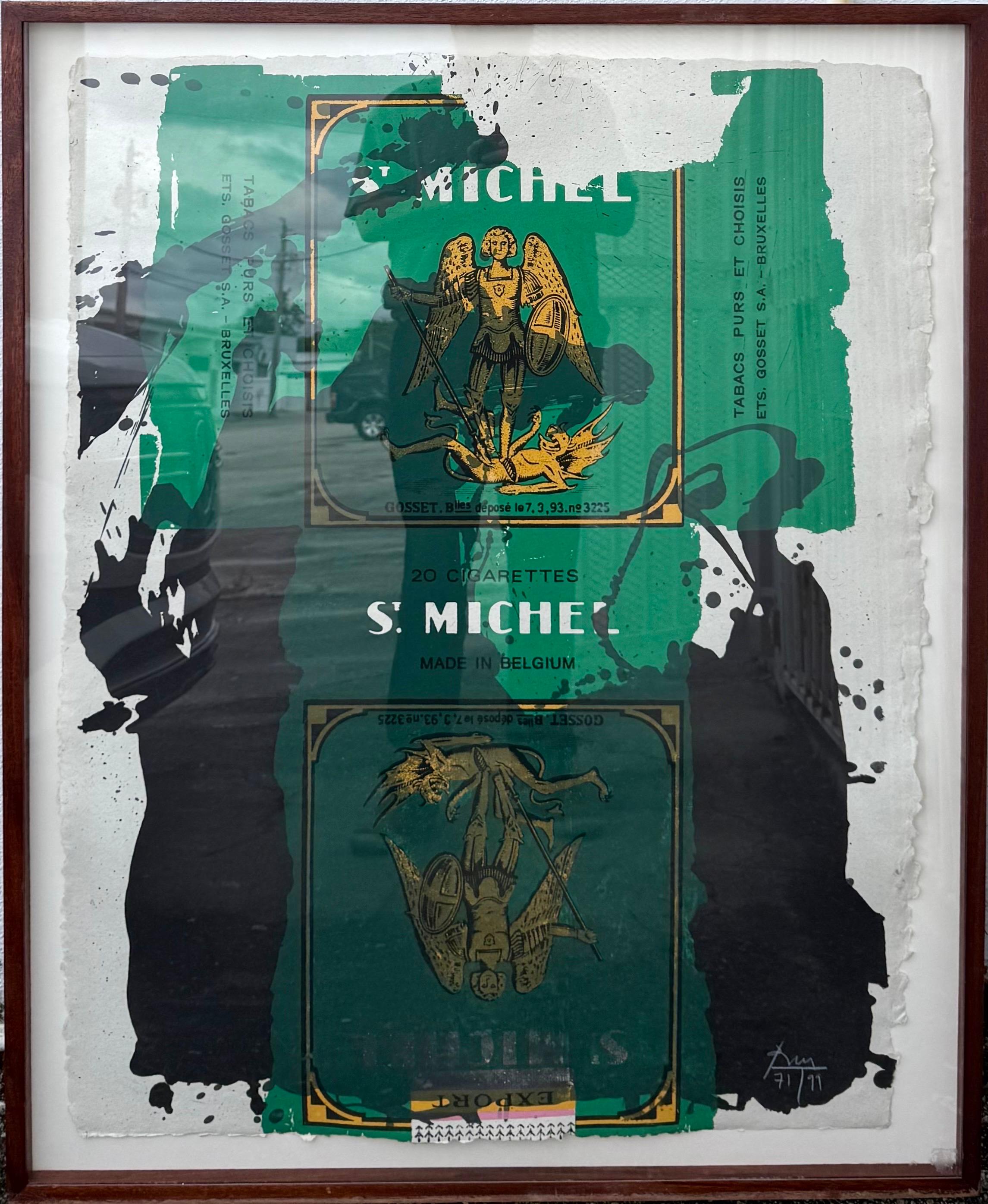 Grande litografia espressionista astratta in serigrafia Robert Motherwell St. Michael in vendita 1