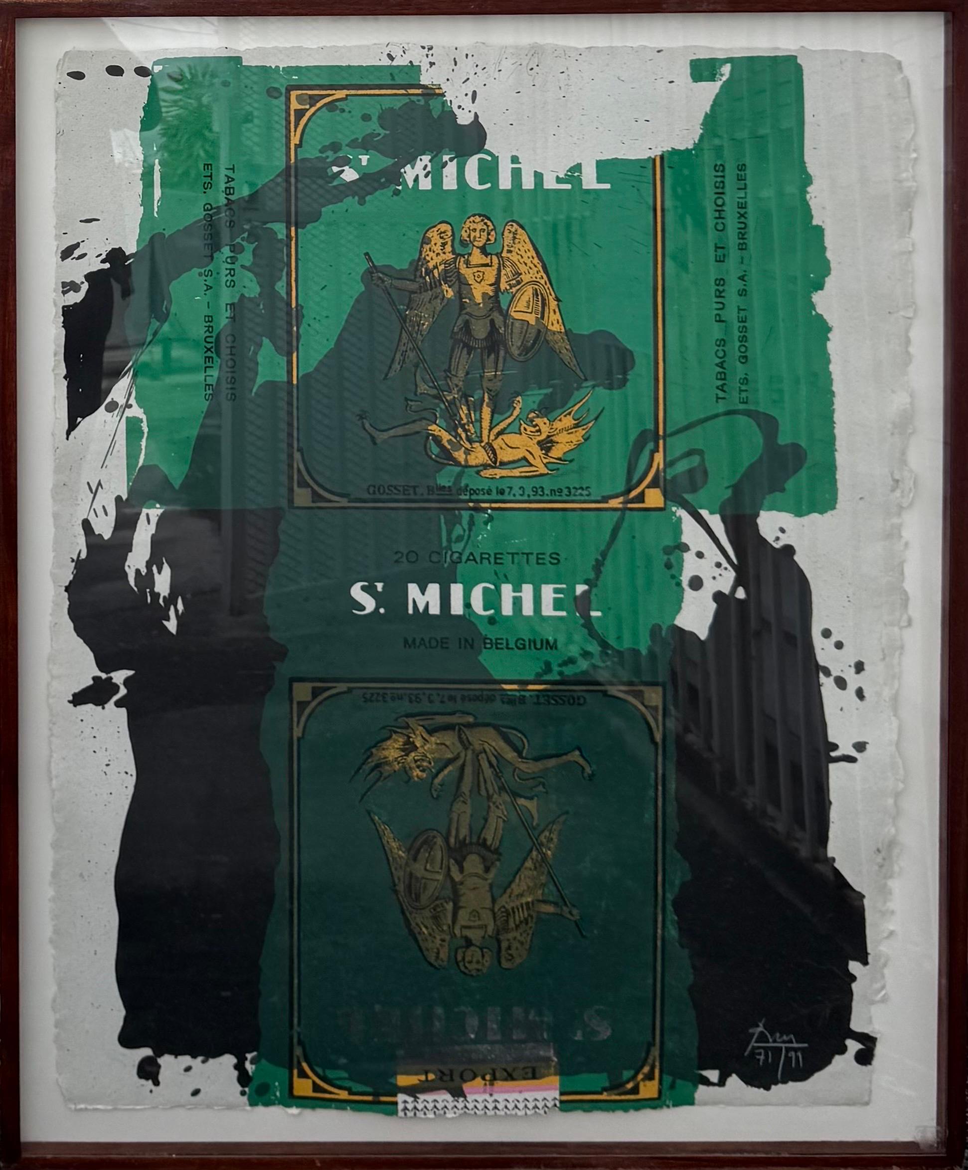 Grande litografia espressionista astratta in serigrafia Robert Motherwell St. Michael in vendita 3