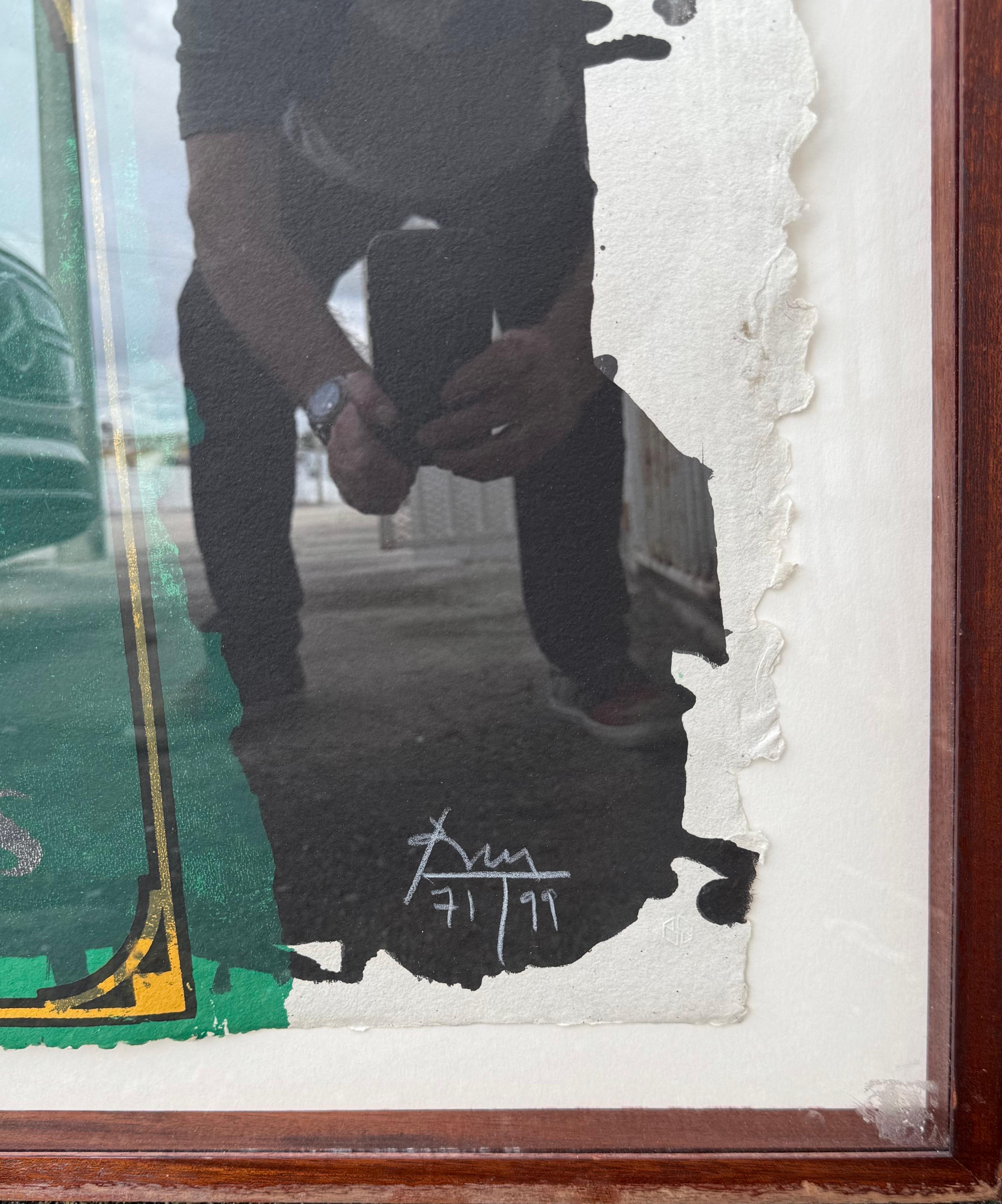 Grande litografia espressionista astratta in serigrafia Robert Motherwell St. Michael in vendita 7