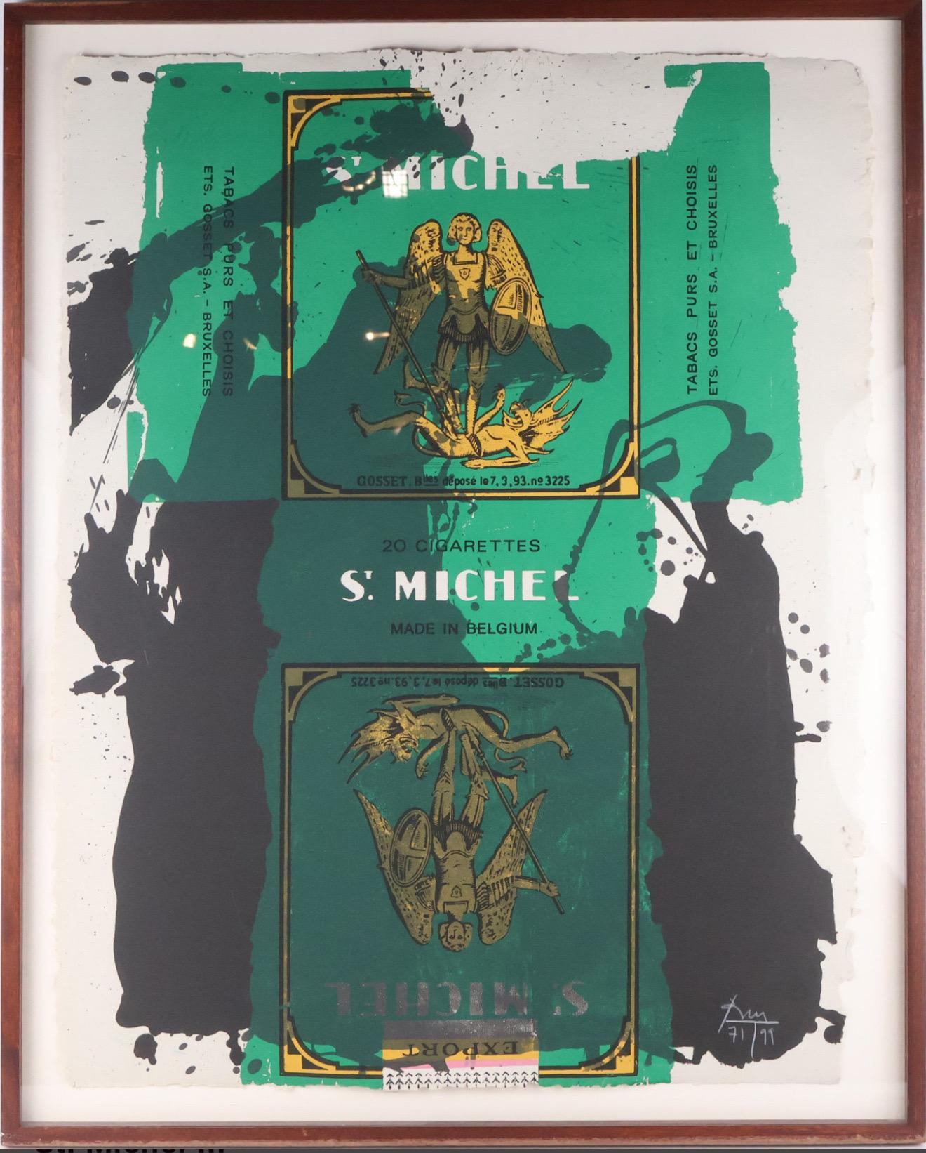 Grande litografia espressionista astratta in serigrafia Robert Motherwell St. Michael