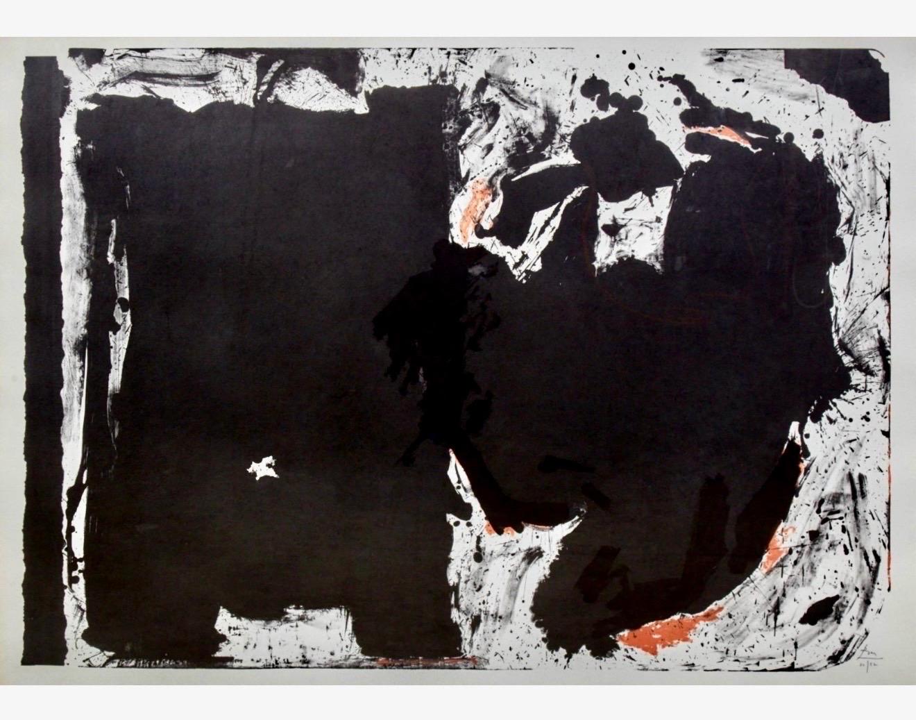 Large Robert Motherwell Lithograph Abstract Expressionist Lament for Lorca 1982