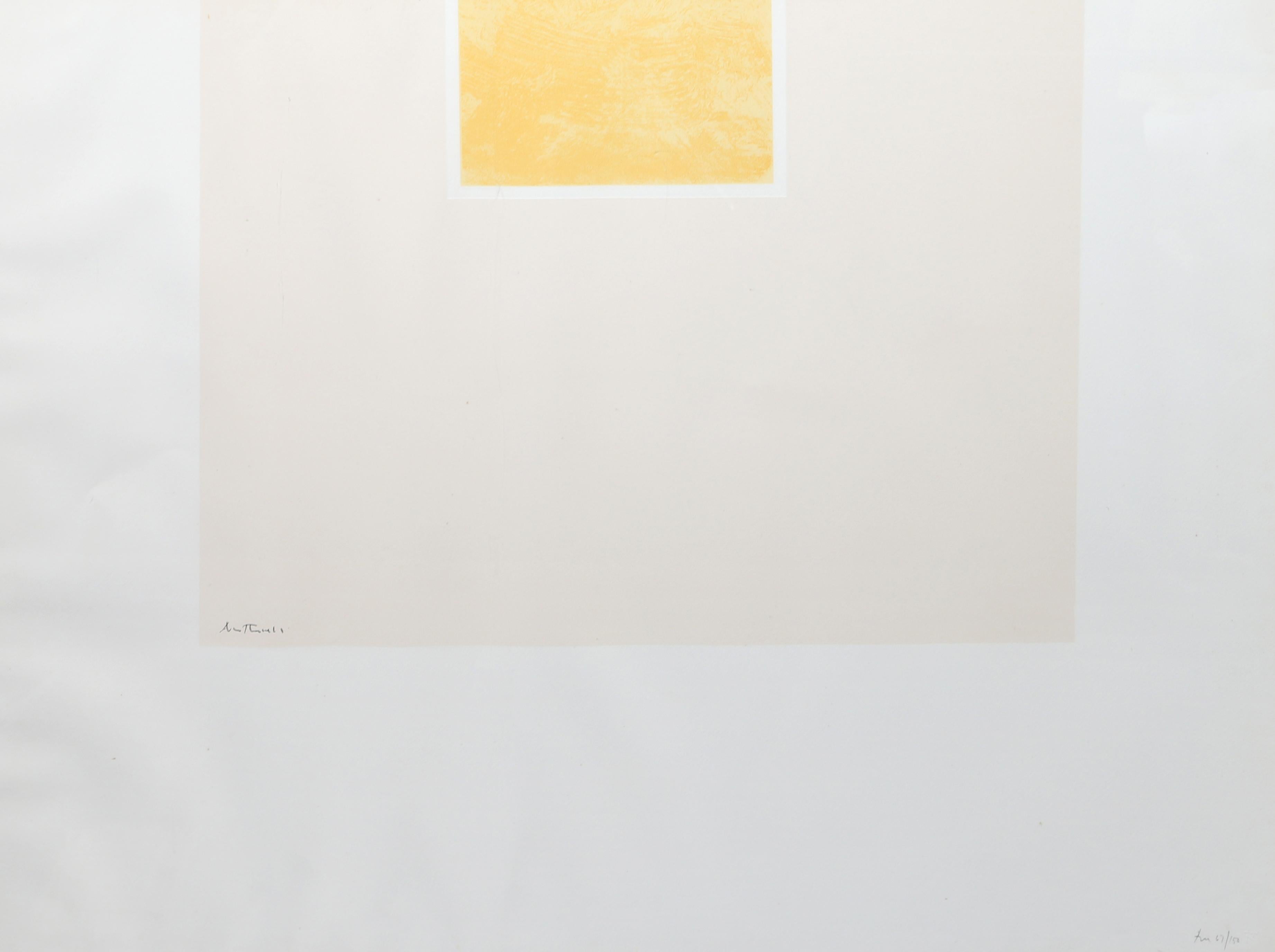 London Series II: Untitled (Yellow/Pink) by Robert Motherwell, American (1915–1991)
Date: 1971
Screenprint, signed and numbered in pencil
Edition of 67/150
Size: 28.25 x 41 in. (71.76 x 104.14 cm)
Frame Size: 34 x 43 inches
Printer: Kelpra Studio,