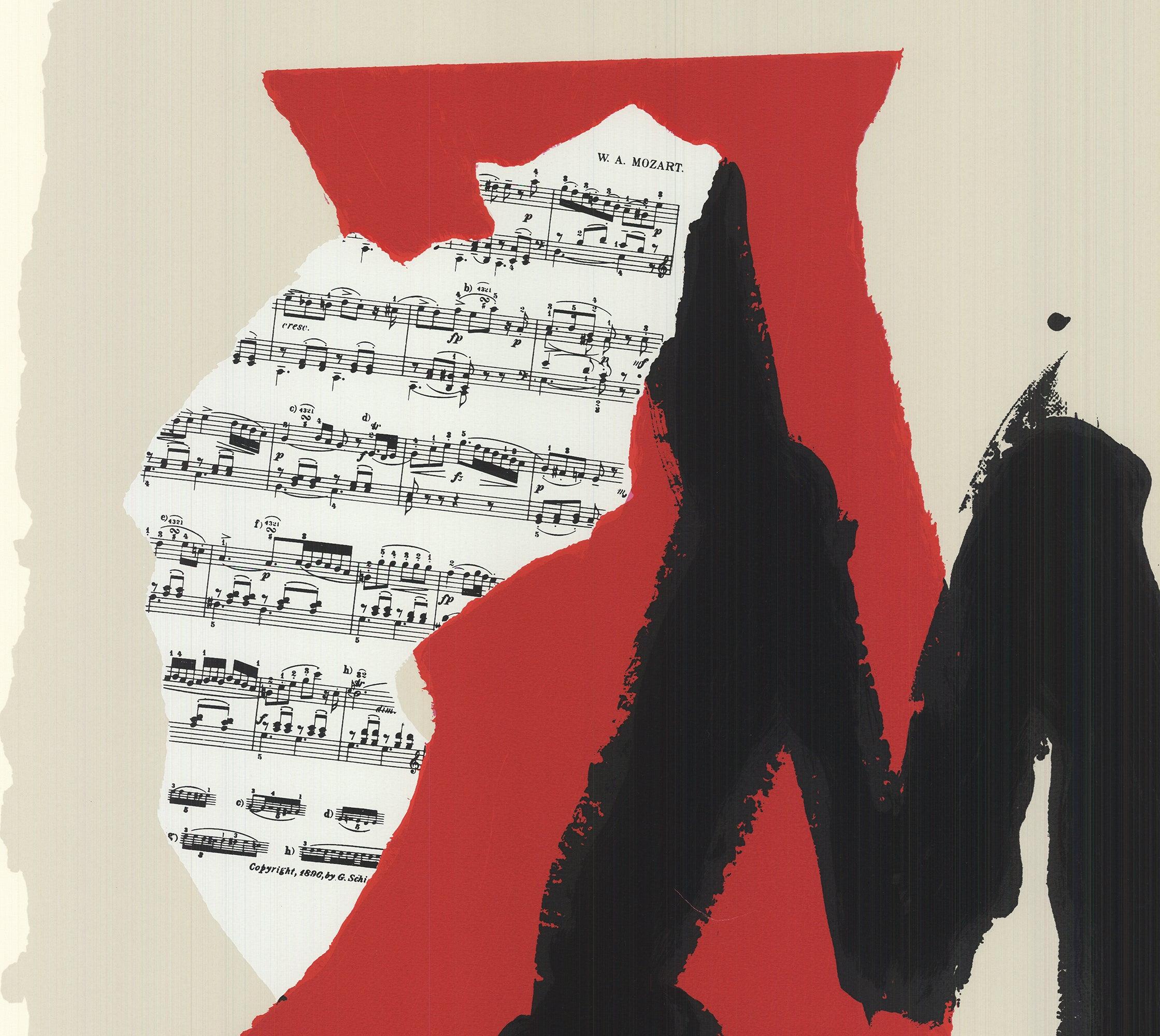 Motherwell- Mostly Mozart - HAND SIGNED Limited Edition Screen-print - Contemporary Print by Robert Motherwell