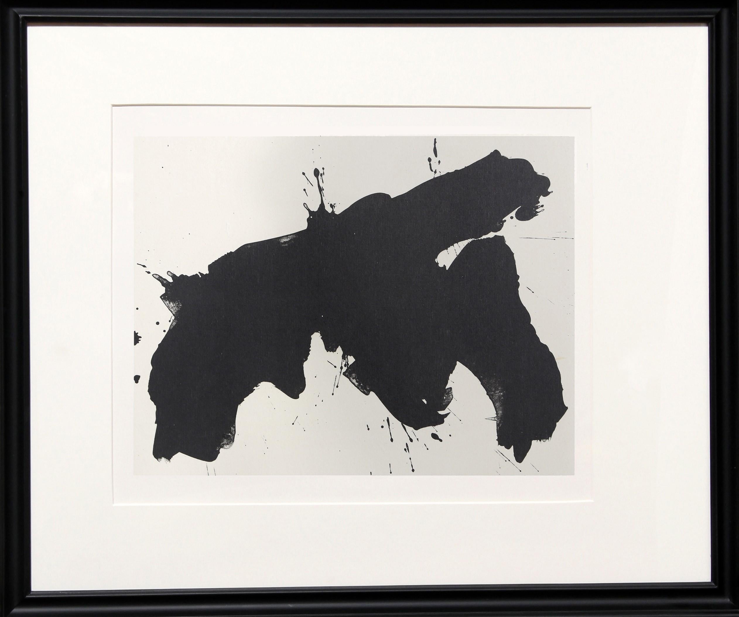 Artist: Robert Motherwell, American (1915 - 1991)
Title: No. 19 from Three Poems, collaboration with Octavio Paz
Year: 1987
Medium:	Lithograph on Japon with Chine Colle
Edition: 750
Image Size: 14 x 10.5 inches
Paper Size: 21 x 16 inches
Frame Size: