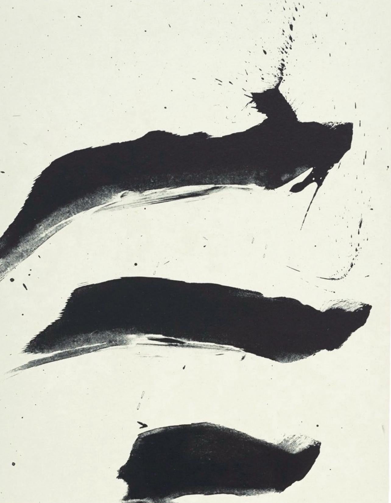 Abstract Print di Robert Motherwell - Notturno VII (Belknap 354-380; Engberg/Banach 415-441), Tre poesie