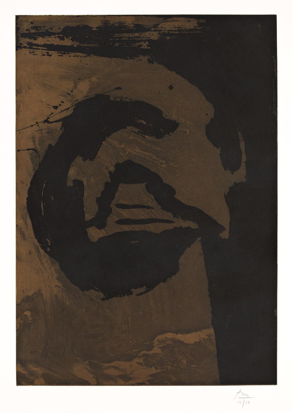 Robert Motherwell Print - Primal Sign V (Copper)