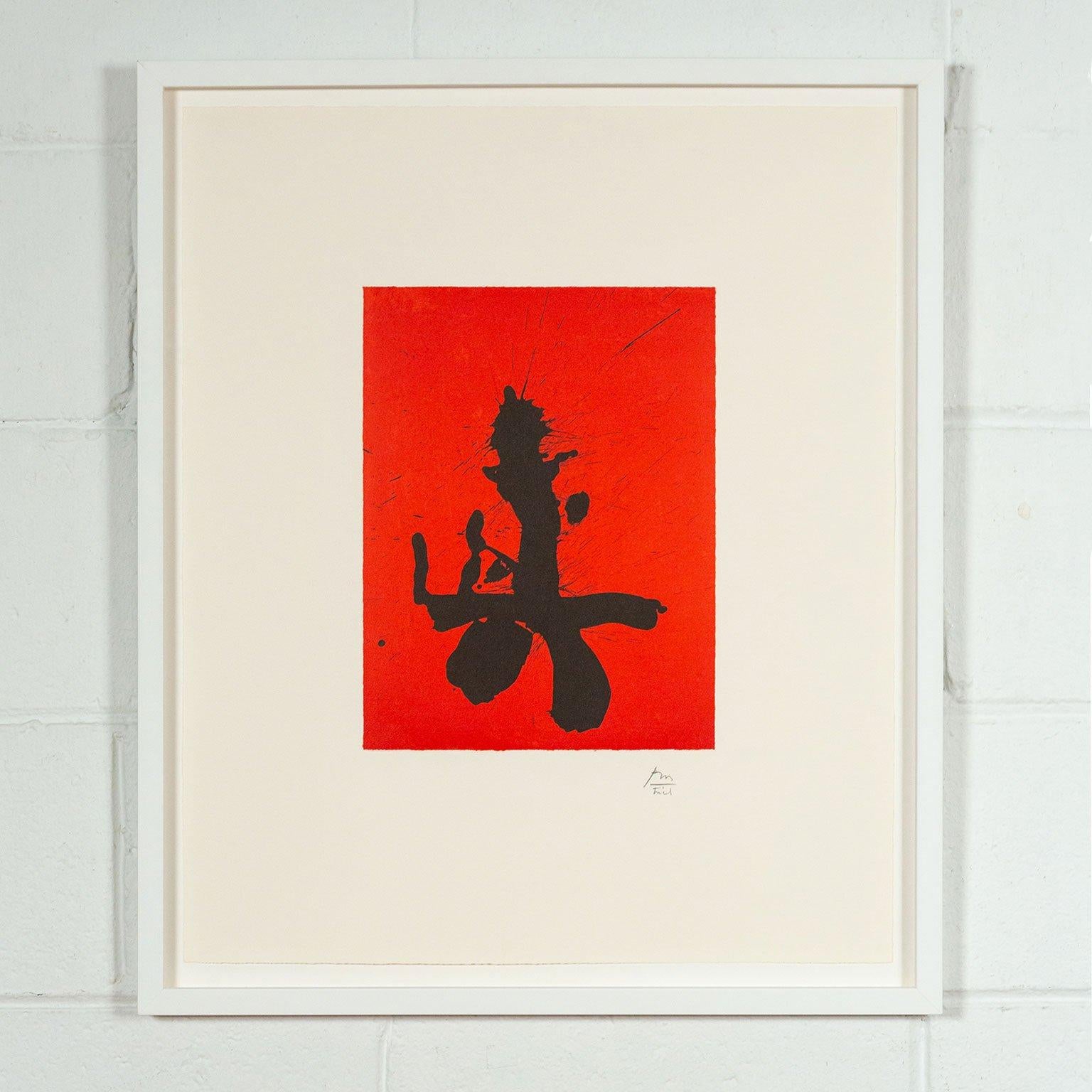 Robert Motherwell Abstract Print - Samurai (Octavio Paz Suite), Lithograph, 1988