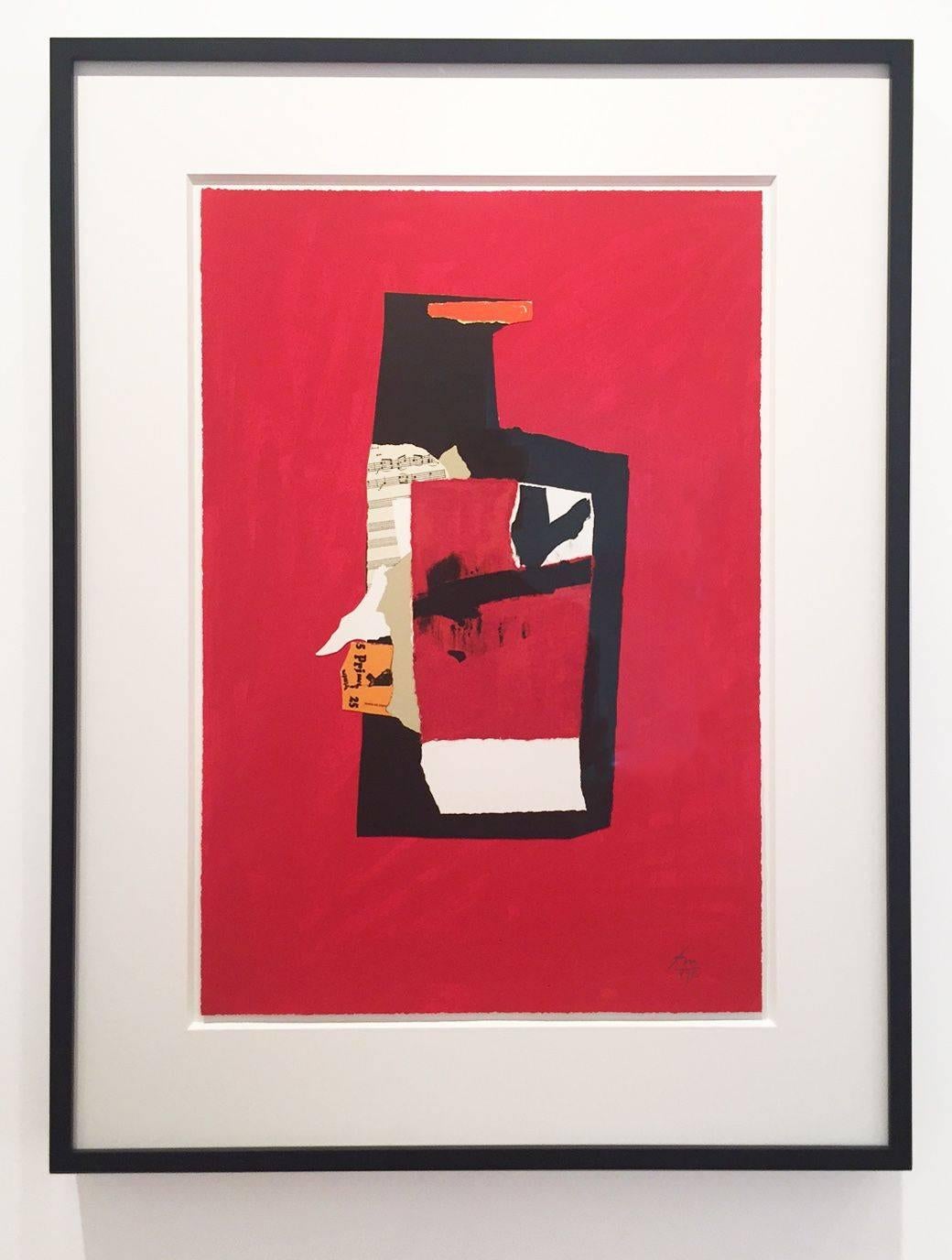 Robert Motherwell Abstract Print - Redness of Red, State I