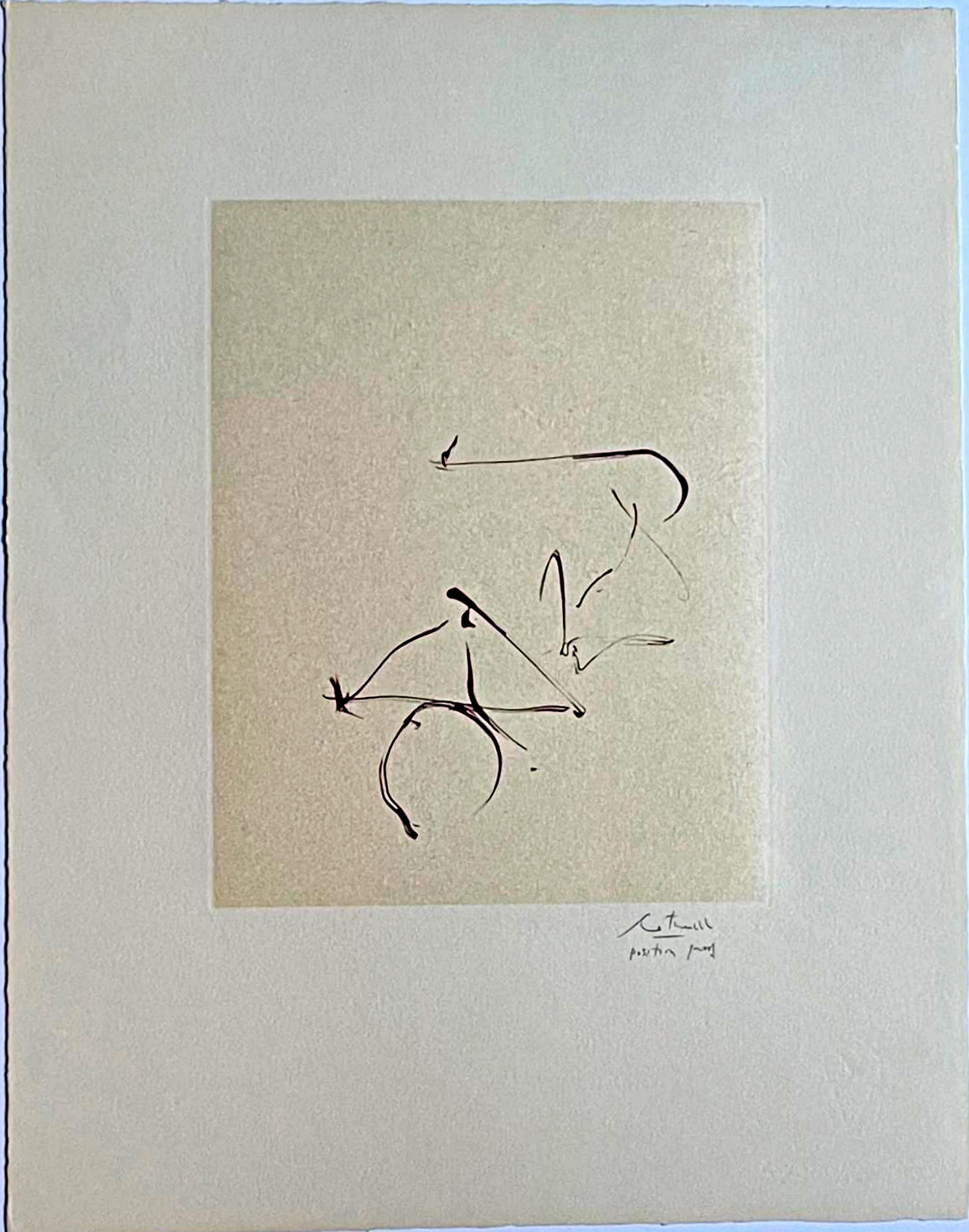 Return, from the Octavio Paz Suite (unique signed position proof) Engberg/Banach - Print by Robert Motherwell